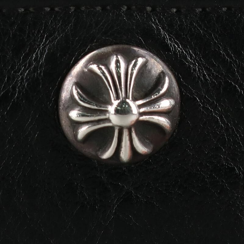 Chrome Hearts Snap Cross Button Leather Wallet