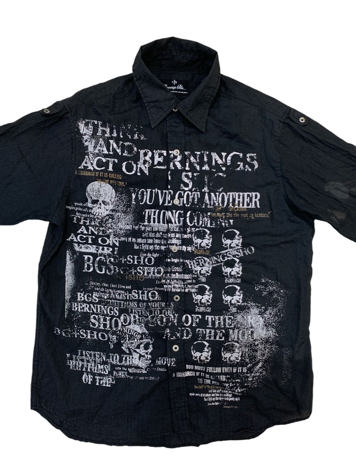 Japanese Brand 2000s Berning Sho - Gothic Vkei Style Poem Shirt 