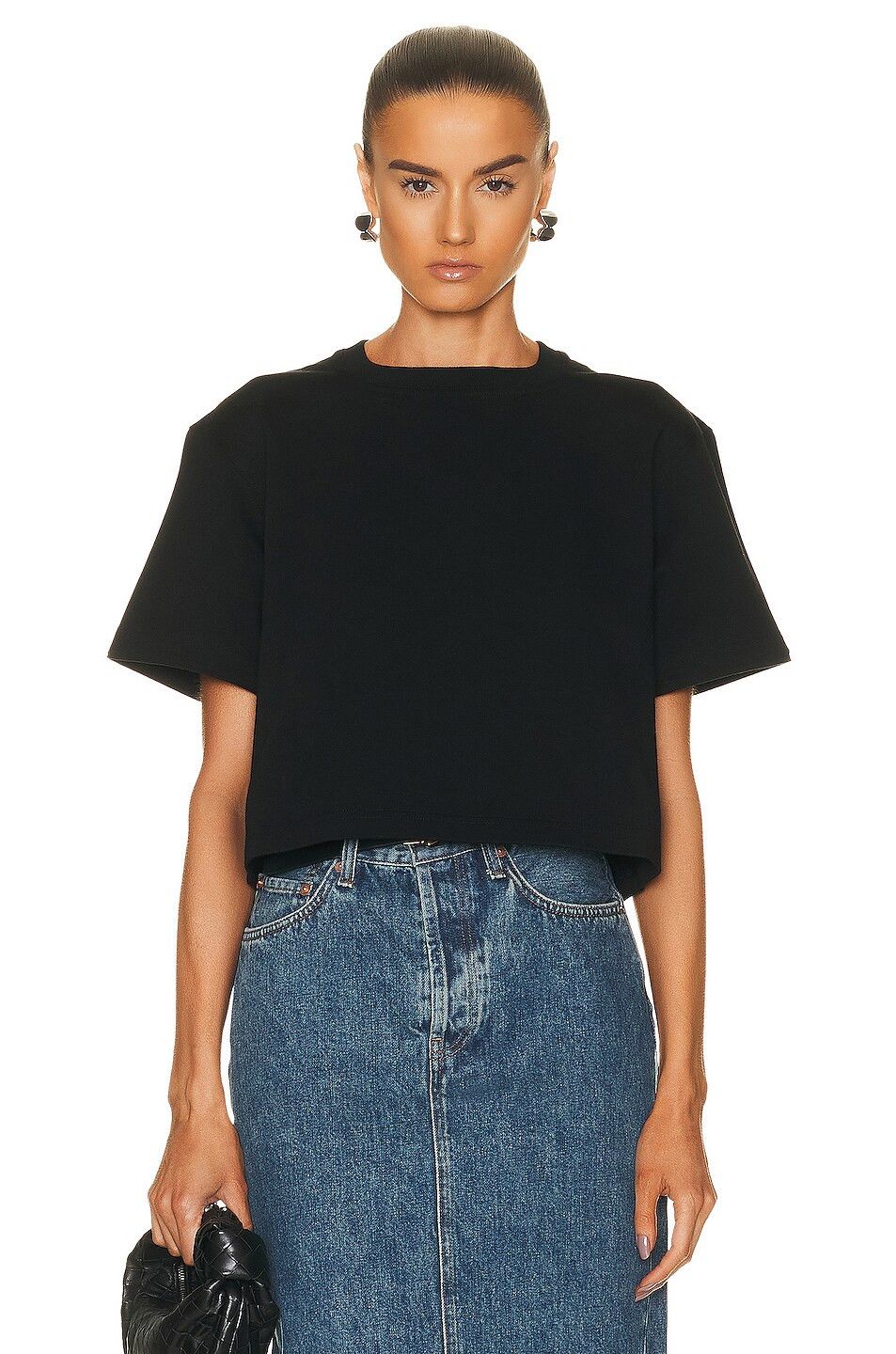 Bottega Veneta o1n1vont1224 Relaxed Fit Heavy Jersey T-Shirt in Black Size XS / US 0-2 / IT 36-38 - 1 Thumbnail