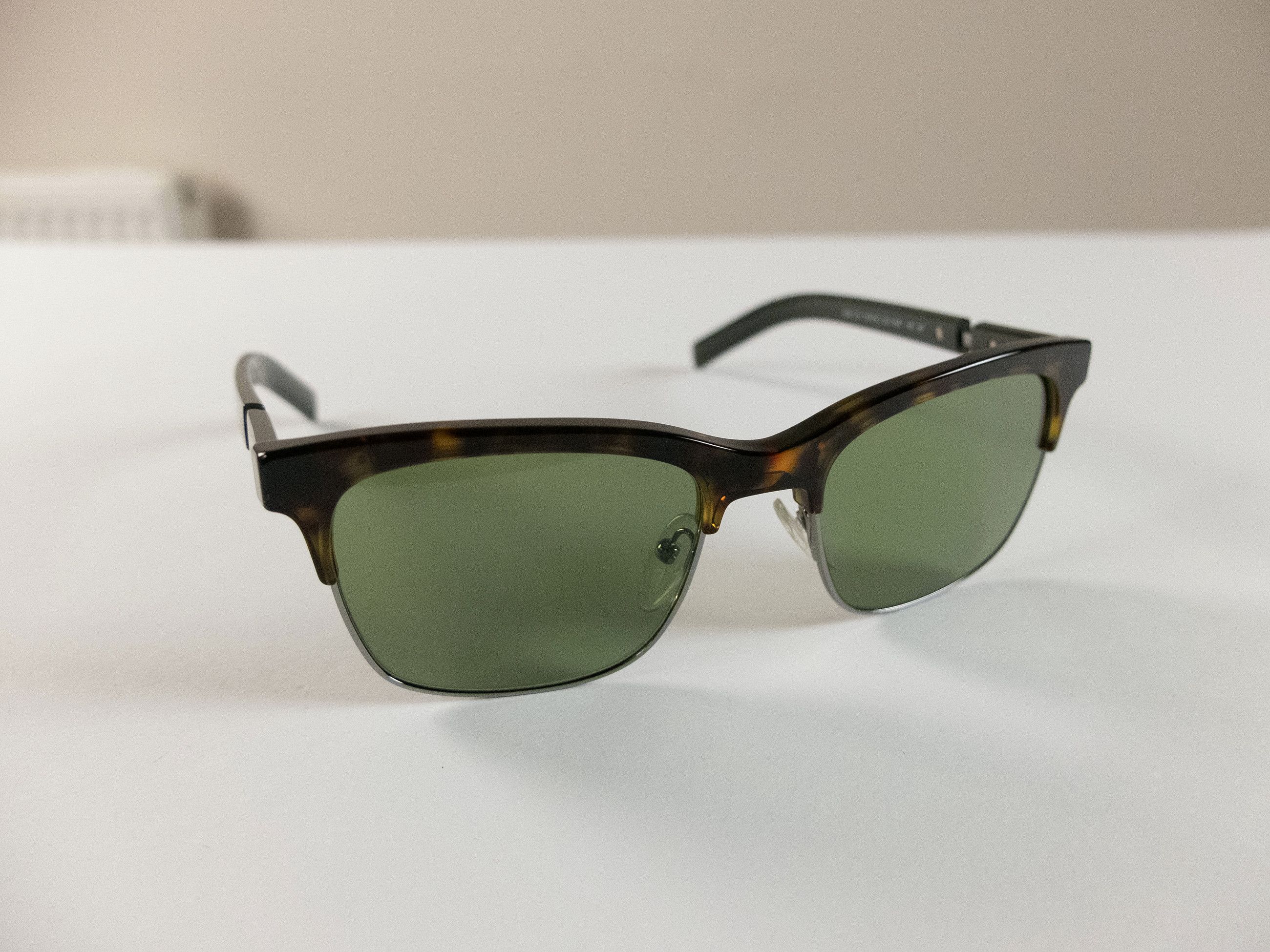 Prada PRADA brown tortoise shell half rimless square sunglasses Size ONE SIZE - 1 Thumbnail