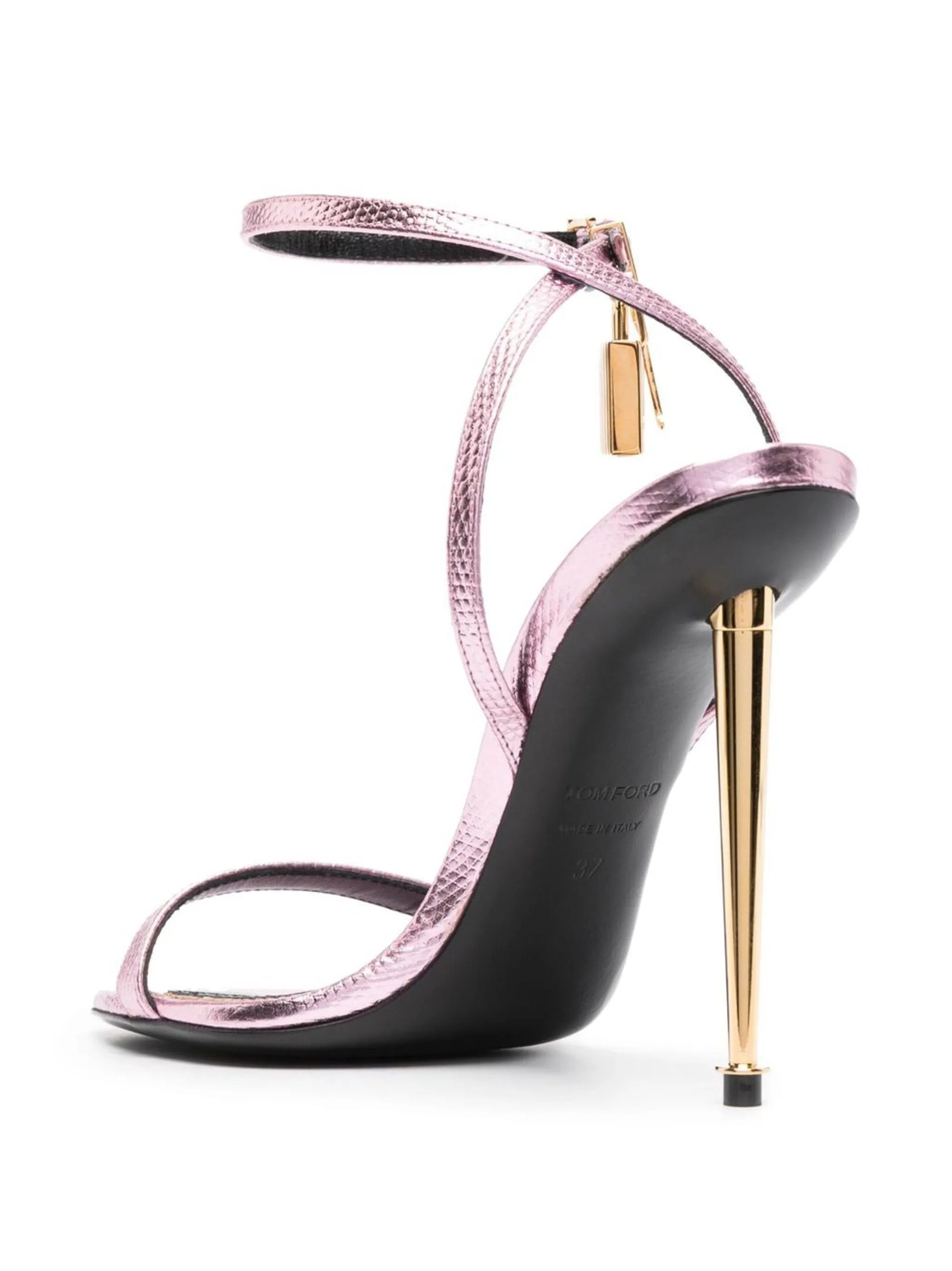 Tom Ford o1loc1c0624 Padlock Lizard-Effect Sandals in Light Pink Size US 10 / IT 40 - 3 Thumbnail