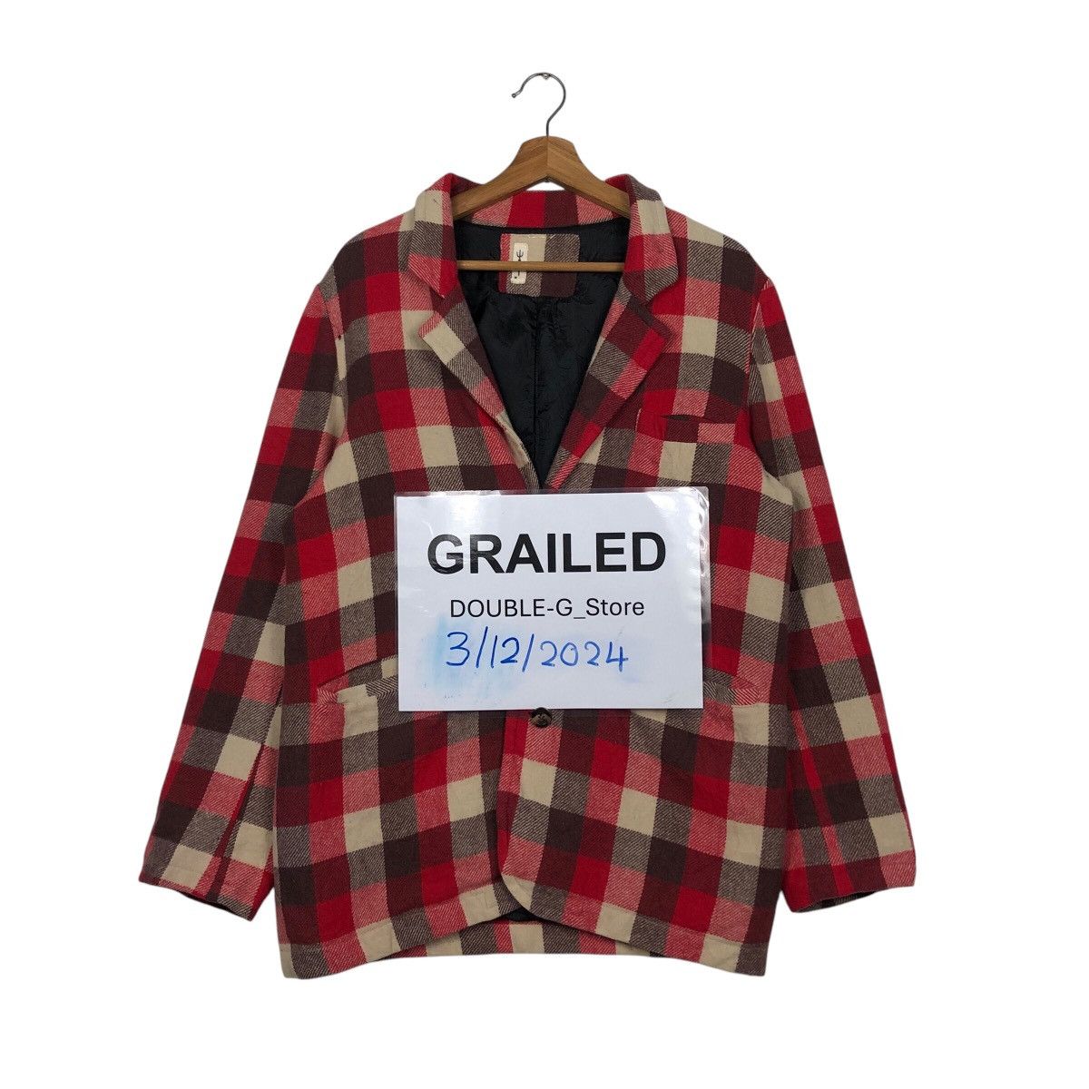 Flannel × Japanese Brand × Vintage 📌Vintage Chore Work Jacket Hikari Shoji Tartan Issey Miyake Size US M / EU 48-50 / 2 - 1 Thumbnail