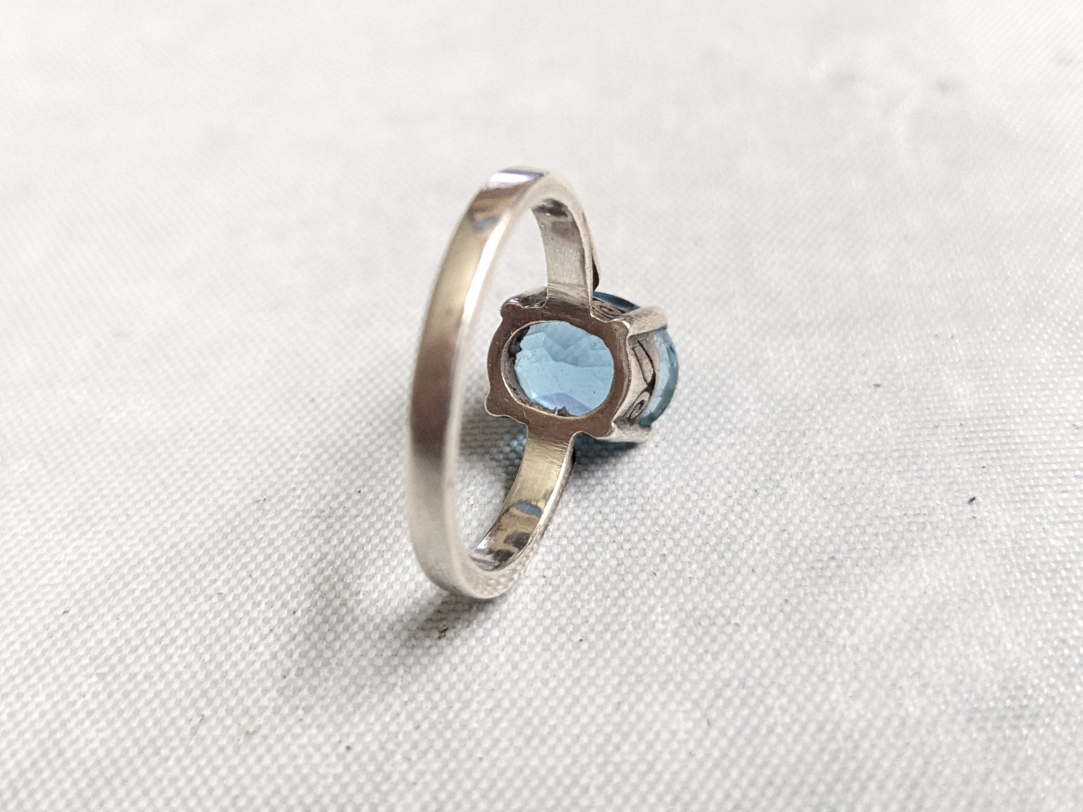 Jewelry Sterling Silver Ring Blue Topaz Size 7.5 Size ONE SIZE - 12 Thumbnail