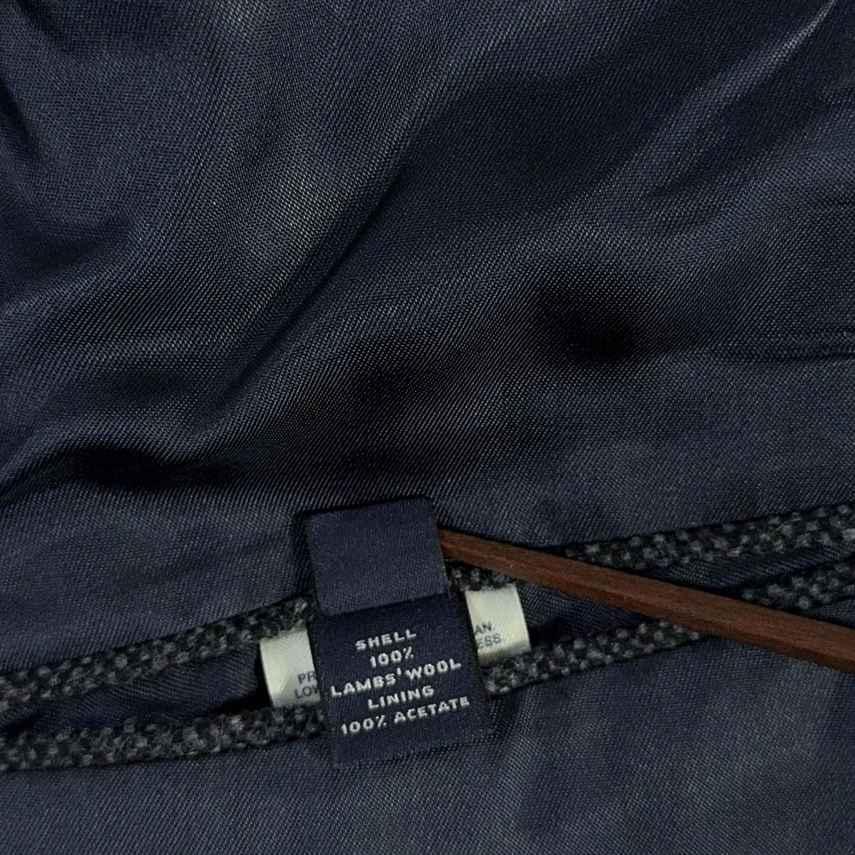 Lands' End VINTAGE Lands' End Sport Coat Blazer Mens 42R Wool Herringbone Lined 2-Button Notch Lapel Blue Tweed Jacket Coat Size 42R - 4 Thumbnail