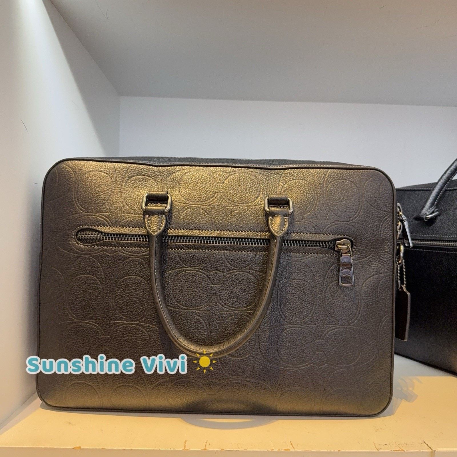 Coach NWT Coach Ethan Slim Brief Leather Gunmetal/Black ccf55 Size ONE SIZE - 1 Thumbnail