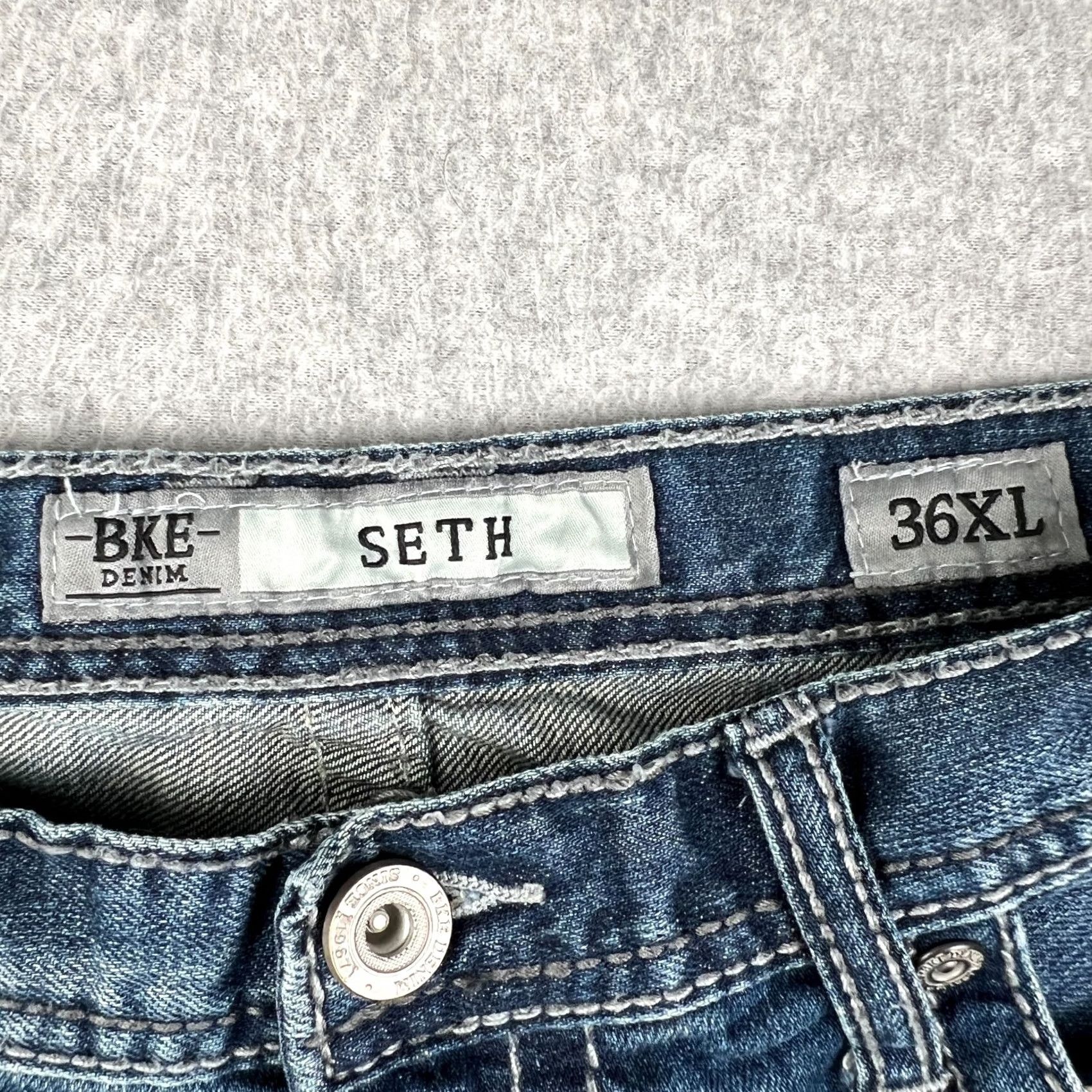 Vintage Buckle BKE Seth Straight Fit Jeans Men 36x35 36XL Blue Denim Pants Size US 36 / EU 52 - 3 Thumbnail