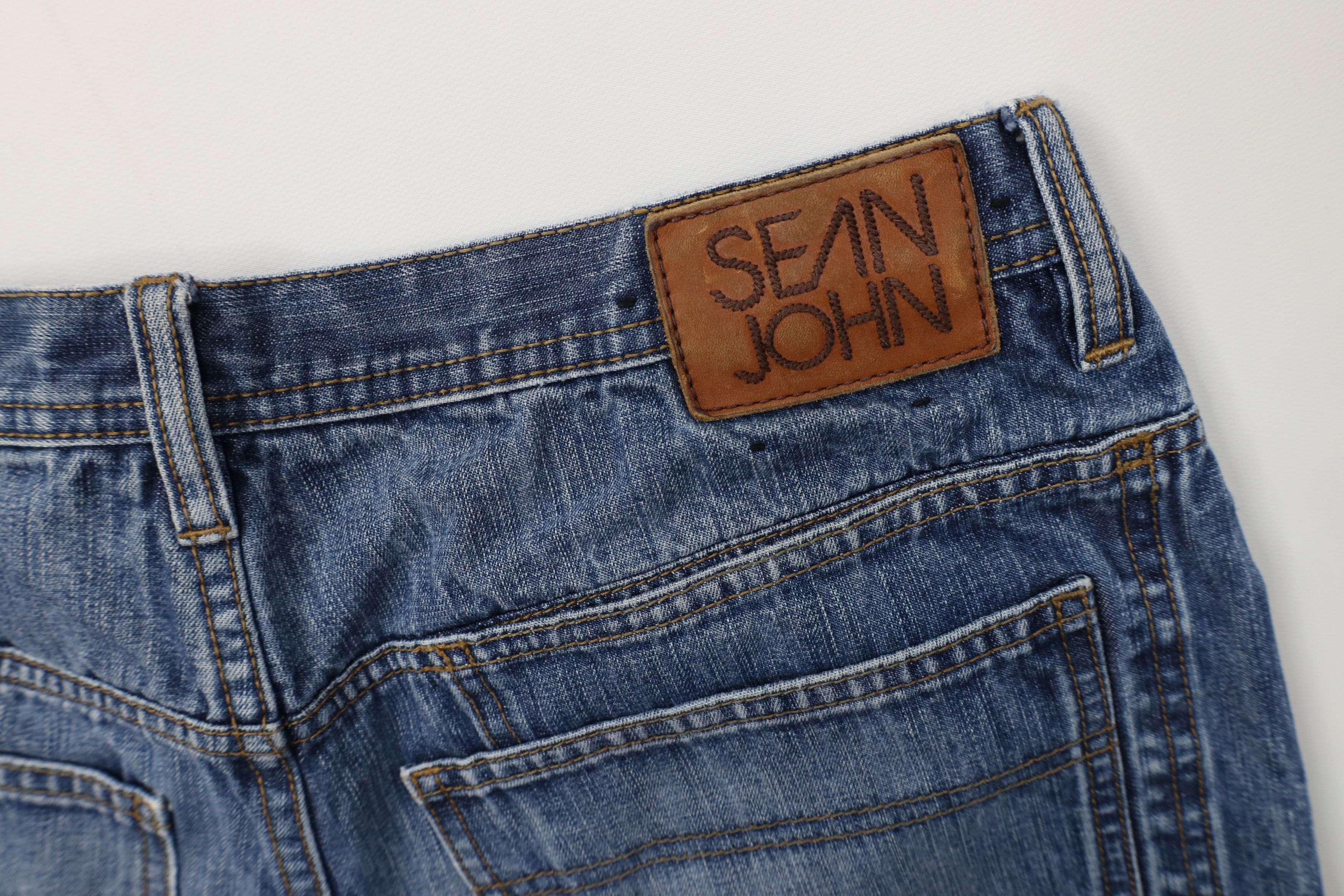 Sean John Vintage 90s Y2K Sean John Baggy Denim Jean Shorts Jorts Blue Size US 34 / EU 50 - 15 Thumbnail