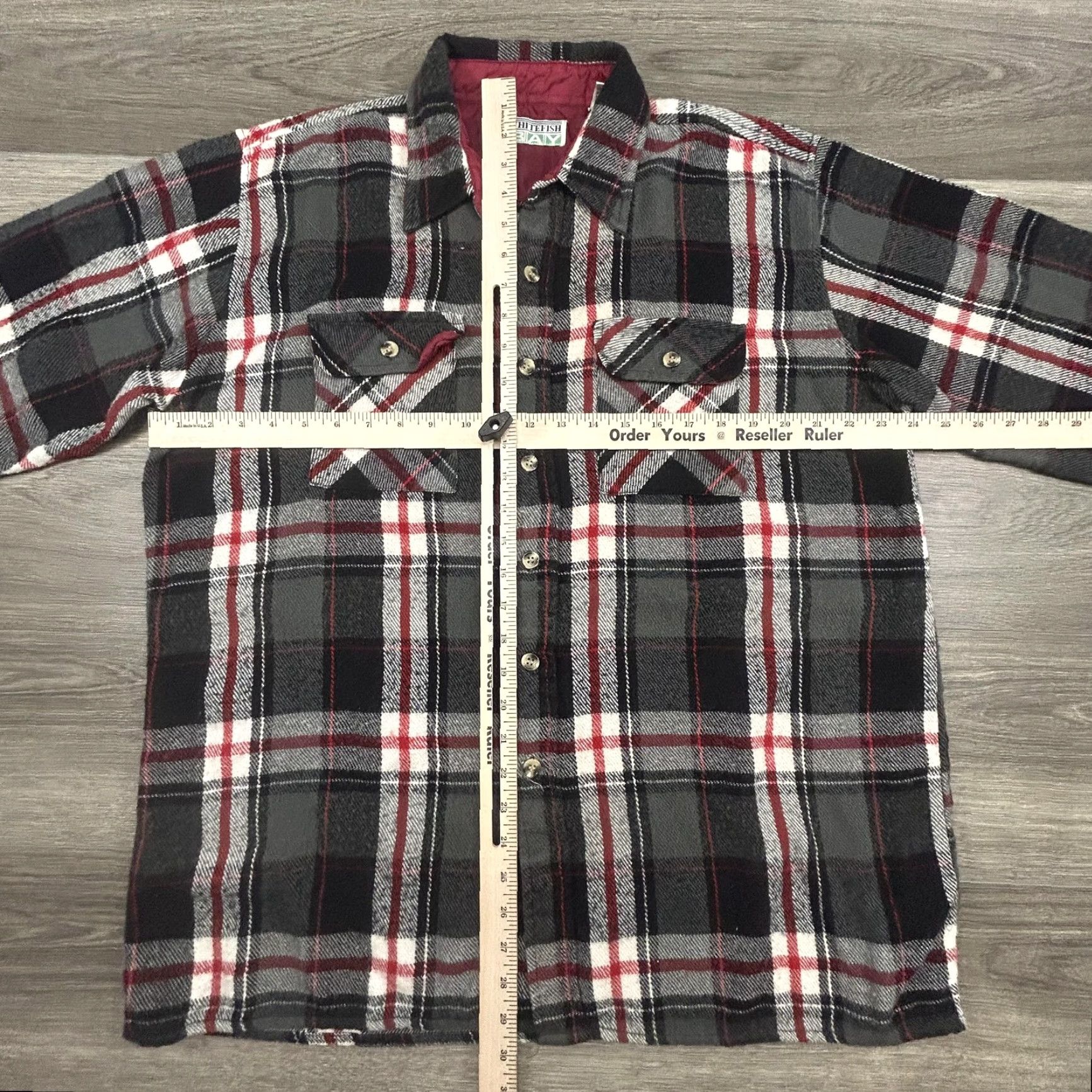 Vintage VINTAGE Whitefish Bay Shirt Jacket Mens XL Plaid Lined Flannel Black Red 80s 90s Size US XL / EU 56 / 4 - 7 Thumbnail