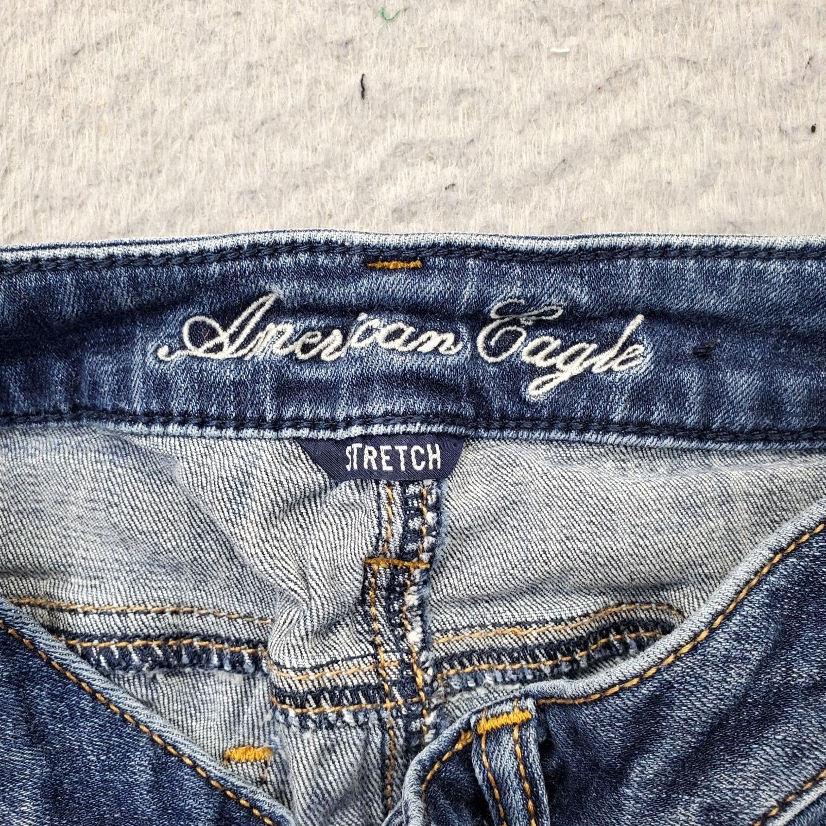 American Eagle Outfitters American Eagle Outfitters Womens Jeans 0 Blue Regular Stretch Whiskered Denim Jeans Size 25" / US 0 / IT 36 - 7 Thumbnail