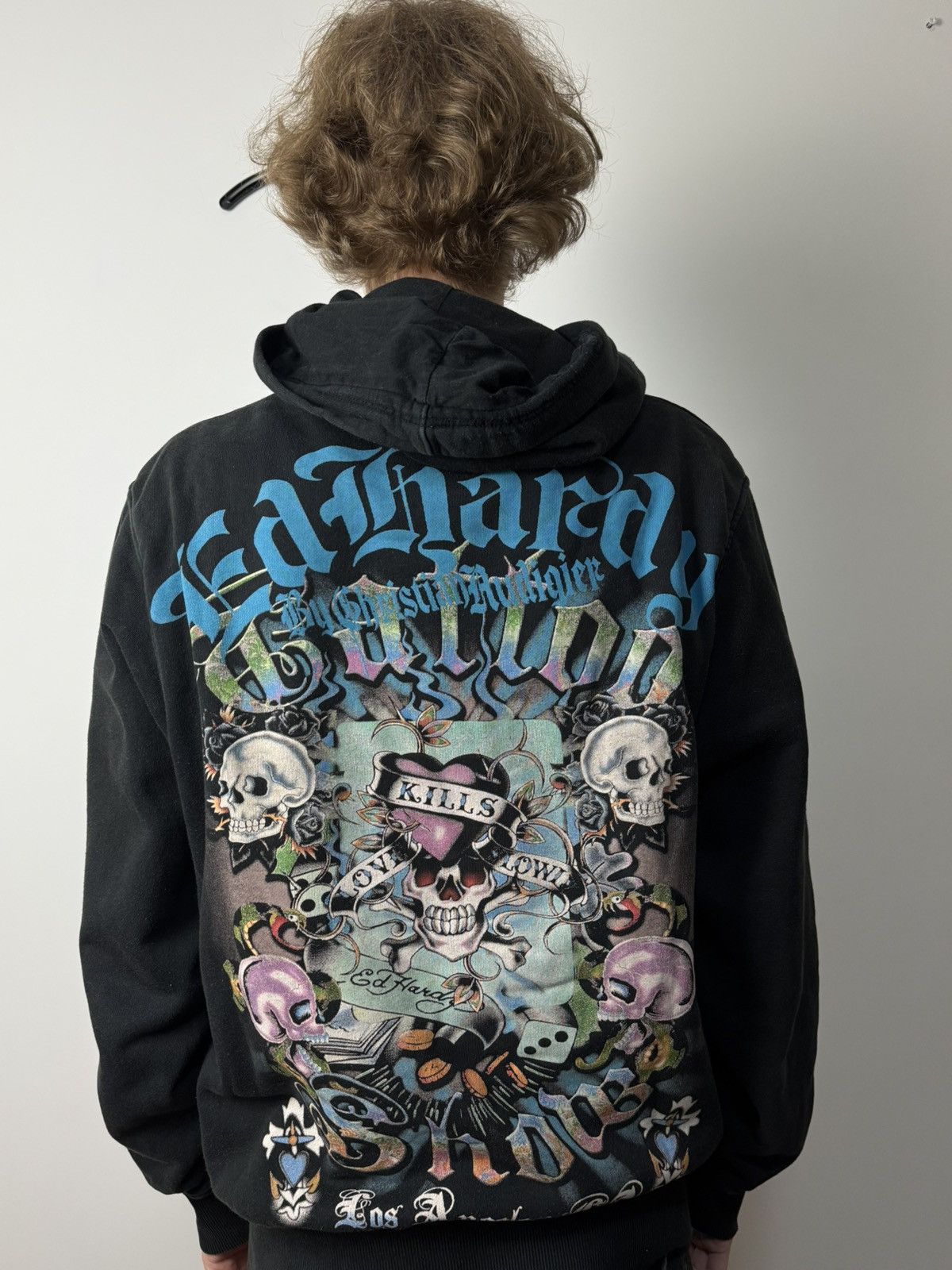 Ed Hardy Vintage Ed Hardy 00s Skull Tattoo Zip Hoodie Y2K streetwear Size US XL / EU 56 / 4 - 14 Thumbnail