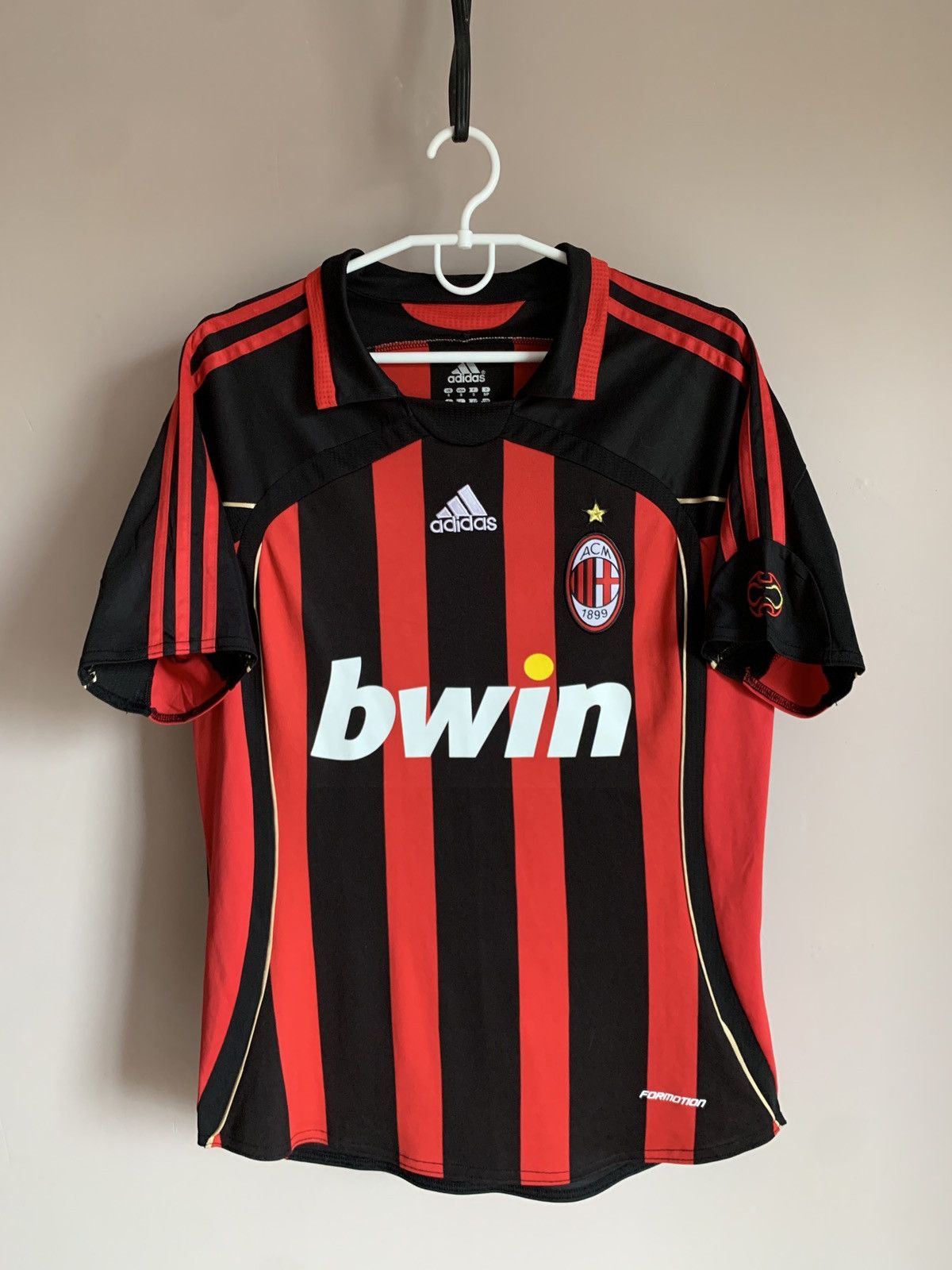 Adidas Ac Milan 2007 Home Football Shirt Adidas Soccer KAKA #22 Size US S / EU 44-46 / 1 - 1 Thumbnail