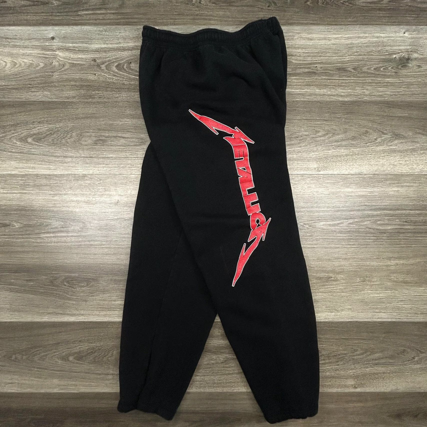 Fruit Of The Loom VINTAGE Metallica Sweatpants Mens L Black Fleece Joggers Made USA 90s 1991 Size US 33 - 2 Thumbnail