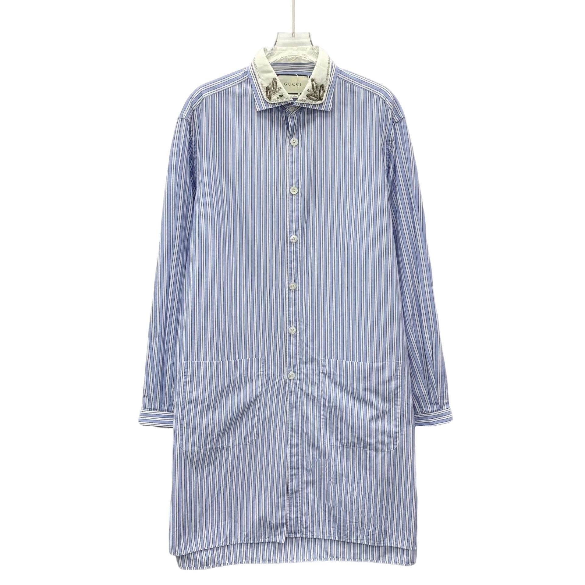 Gucci Gucci Striped Beaded Collar Shirt Dress IT 44 Size M / US 6-8 / IT 42-44 - 1 Thumbnail