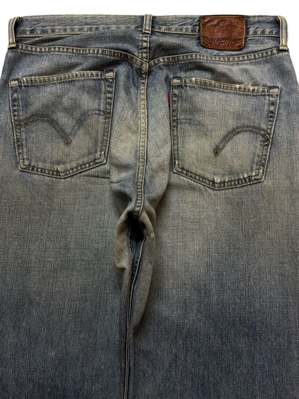 Levi's Vintage 90s Levis 503 Blue Faded Wash Whisker Wide Leg Baggy Size US 34 / EU 50 - 5 Thumbnail