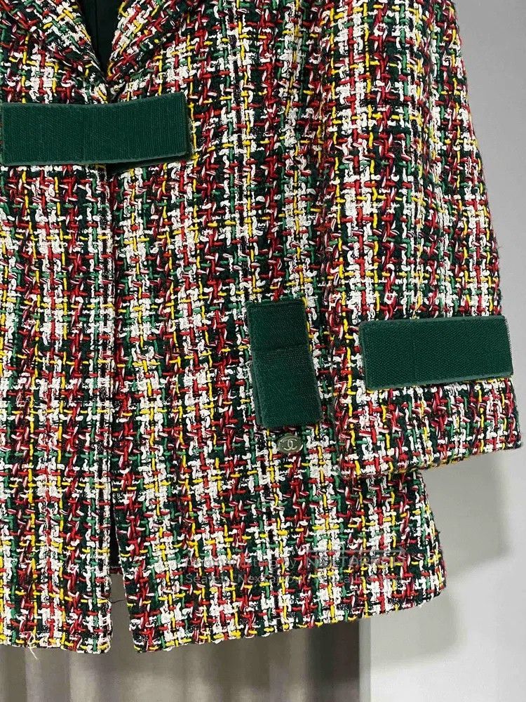 Chanel Chanel Data centre white red green mosaic Velcro jacket Size XXS / US 00 / IT 34 - 3 Thumbnail