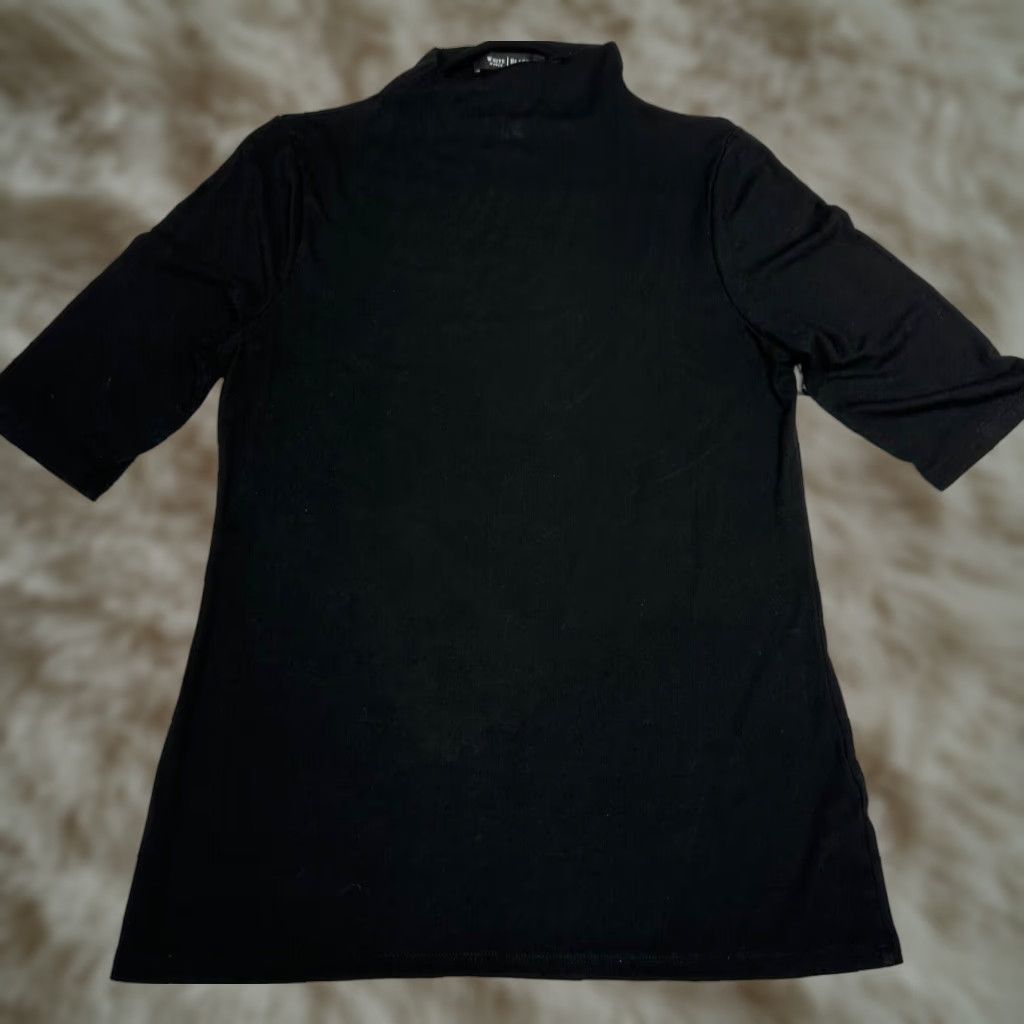 White House Black Market White House Black Market Shirt Womens Tunic Top Black Size M Half Sleeve Funnel Neck Size M / US 6-8 / IT 42-44 - 1 Thumbnail