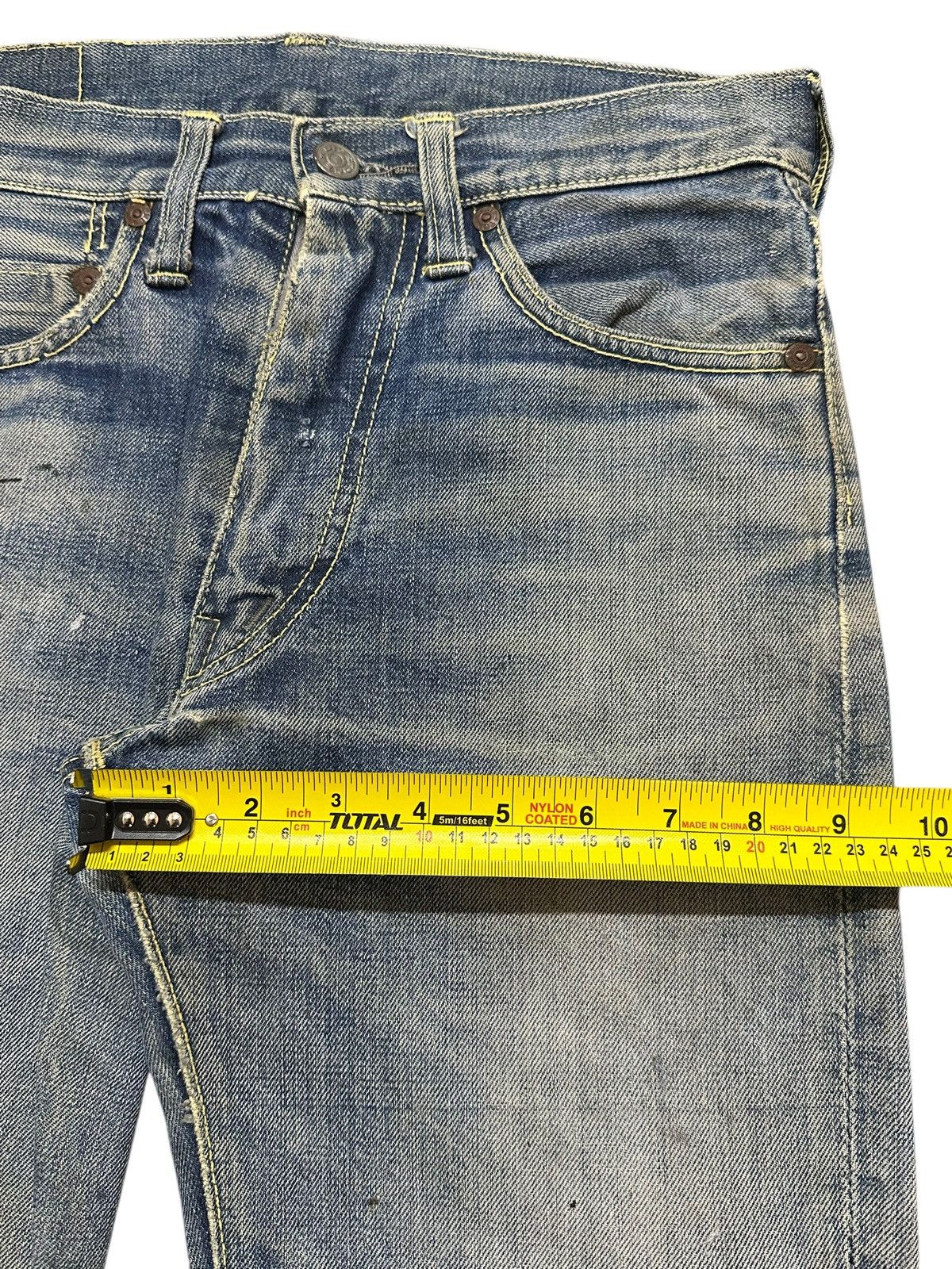 14th Addiction Crazy Vintage 70s Big Stone Mud Wash Painted Distress Flare Size US 27 - 20 Thumbnail