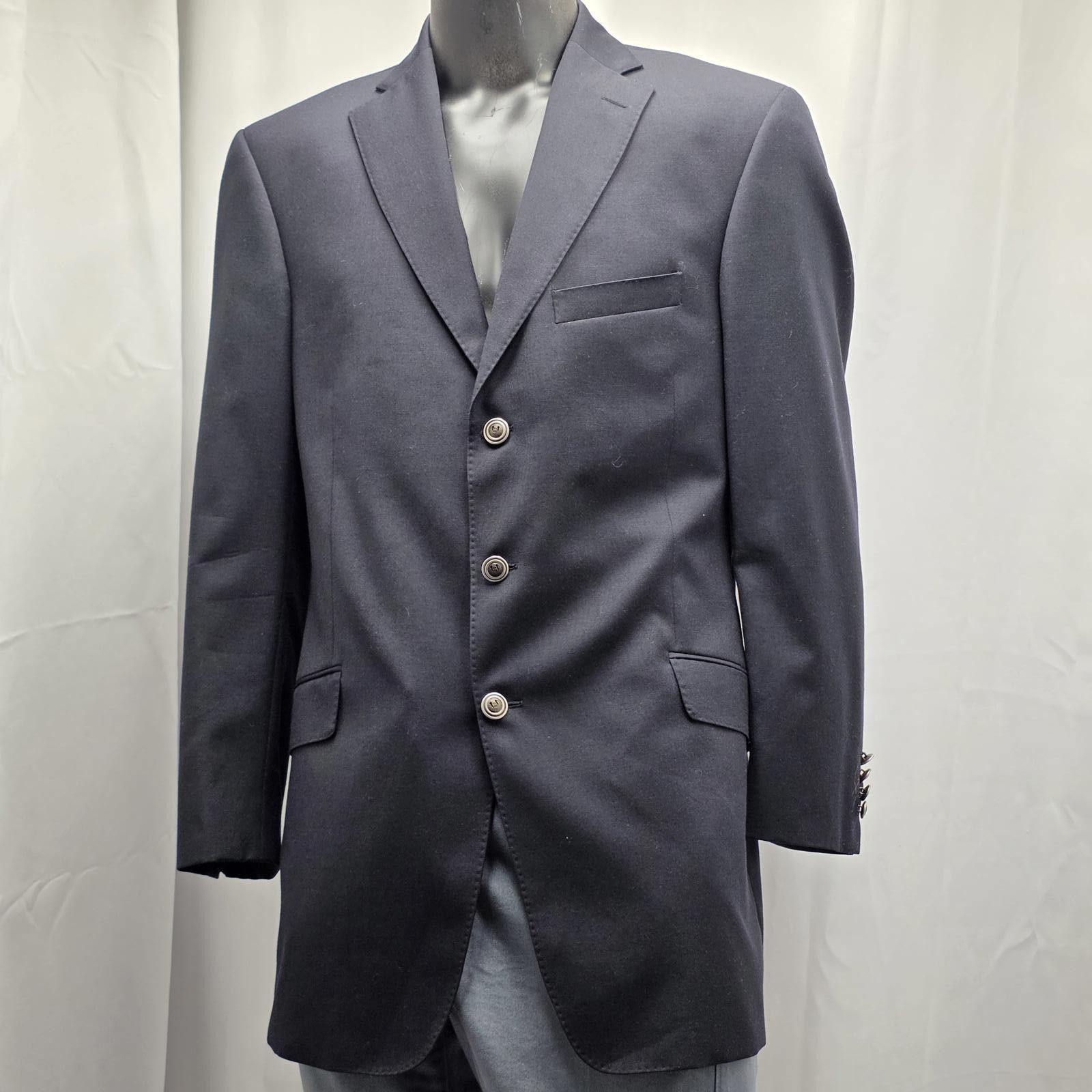 Saks Fifth Avenue Saks Fifth Avenue Black Sport Coat Made by Samuelsohn 44 L-T Size 44L - 1 Thumbnail