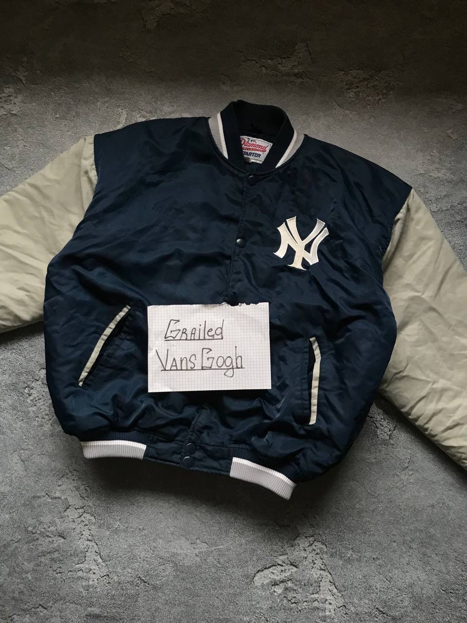 Starter × Vintage RARE Yankees Diamond Collection starter bomber jacket Size US L / EU 52-54 / 3 - 2 Thumbnail