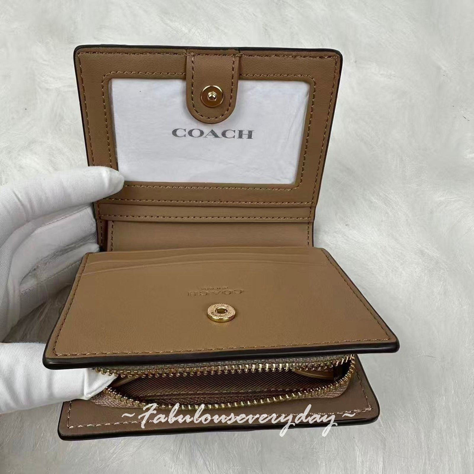 Coach Coach Snap Wallet With Patchwork Snake Print Leather/Gold Size ONE SIZE - 5 Thumbnail