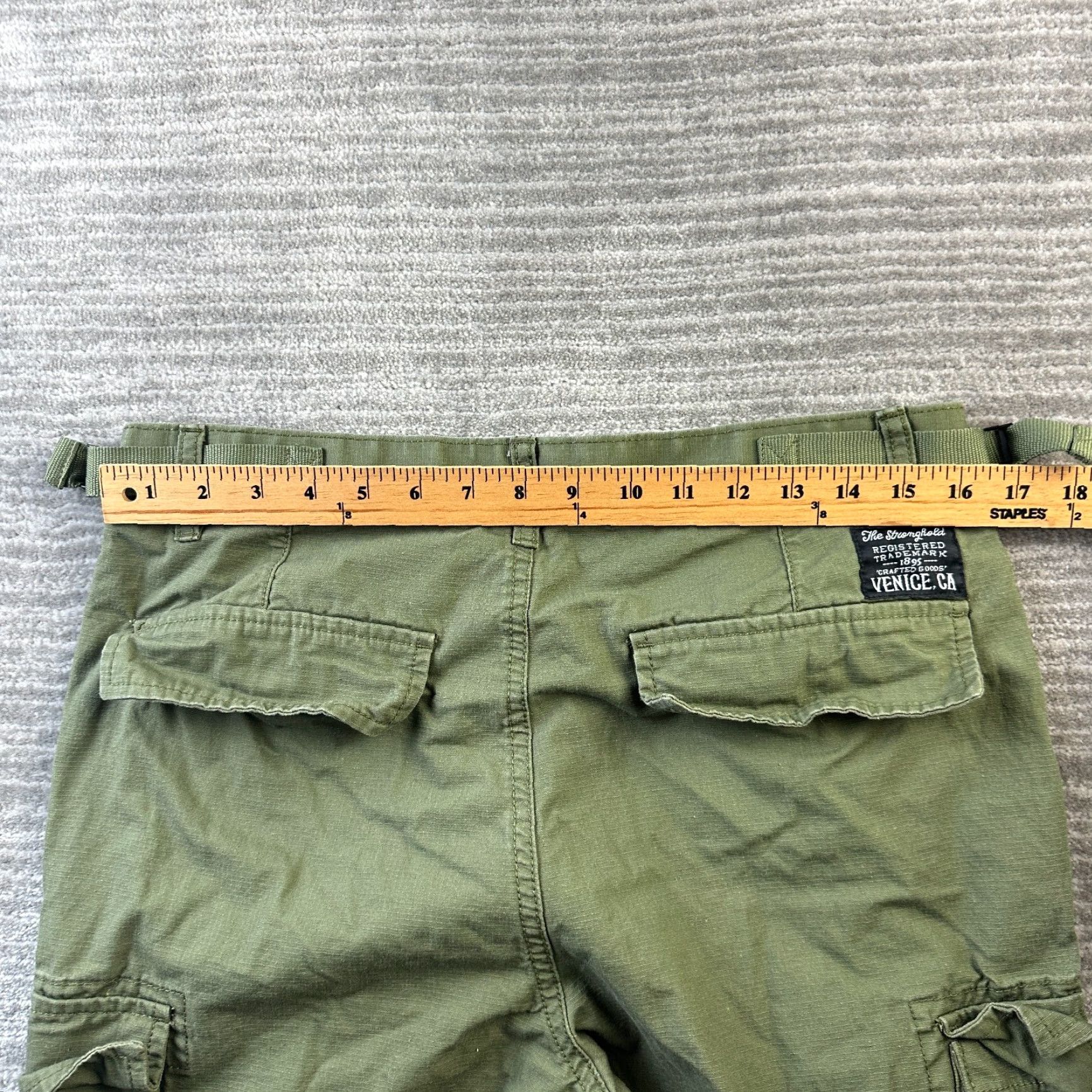 Vintage Stronghold Cargo Shorts Mens 32 Green Pockets Army Utility Cargo Short Mens 32 Green Size US 32 / EU 48 - 6 Thumbnail
