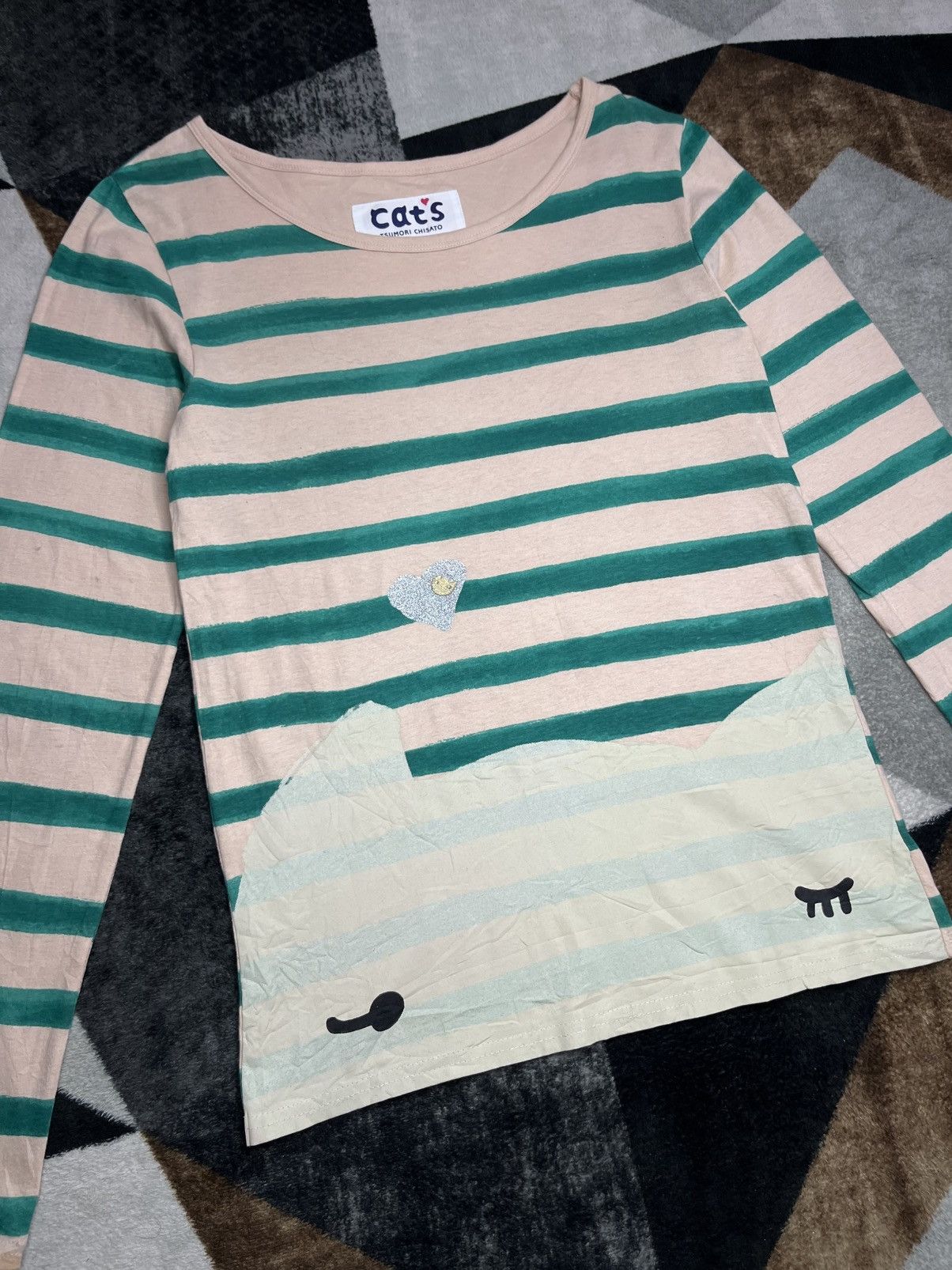 Tsumori Chisato Tsumori Chisato Cats Nya Logo Stripe Printed Longsleeve Size M / US 6-8 / IT 42-44 - 5 Thumbnail