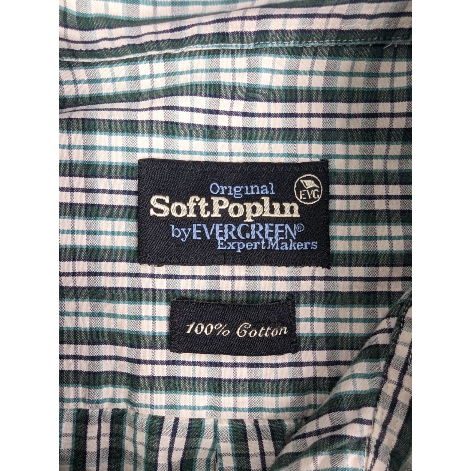 Evergreen Evergreen Shirt Button-Down L Green Cotton Soft Poplin Long Sleeve Classic Men's Velvety Size US L / EU 52-54 / 3 - 7 Thumbnail