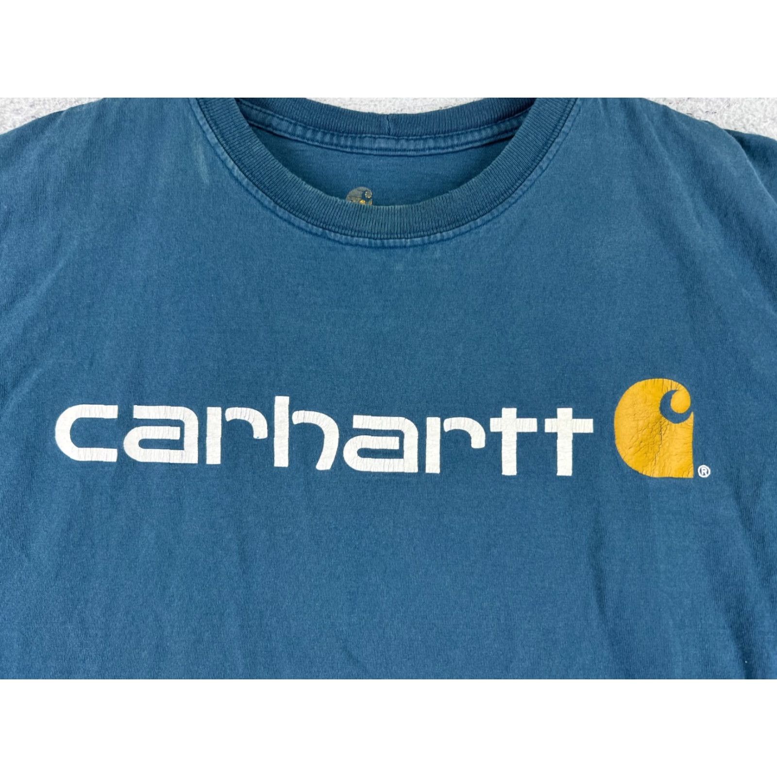 Carhartt VINTAGE Carhartt Shirt Men L Blue Short Sleeve Crew Neck Cotton Blend Logo Embroidered Work Modern 90s Mens Size US L / EU 52-54 / 3 - 6 Thumbnail
