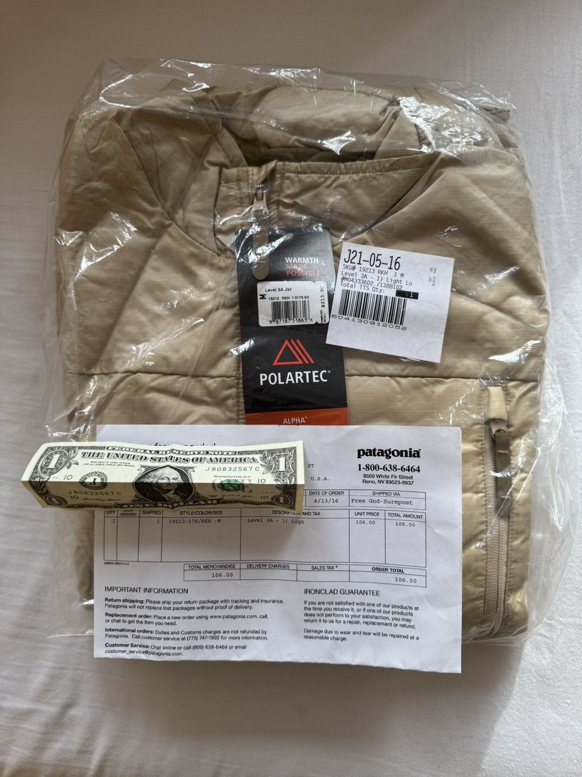 Patagonia PATAGONIA MARS Level 3A Alpha Polartec Jacket Tan Size M Size US M / EU 48-50 / 2 - 5 Thumbnail