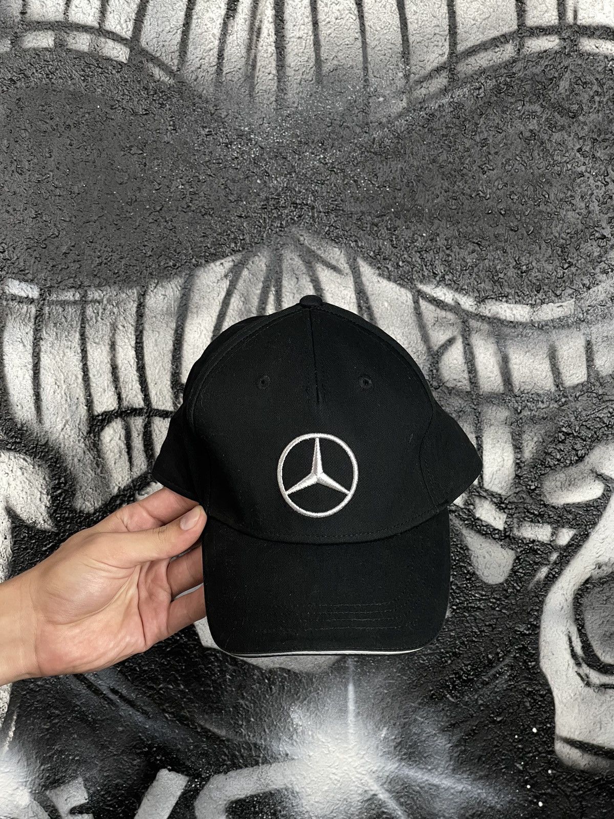 Mercedes-Benz Mercedes-Benz Embroidered Logo Vintage Black Racing Cap Hat Size ONE SIZE - 5 Thumbnail