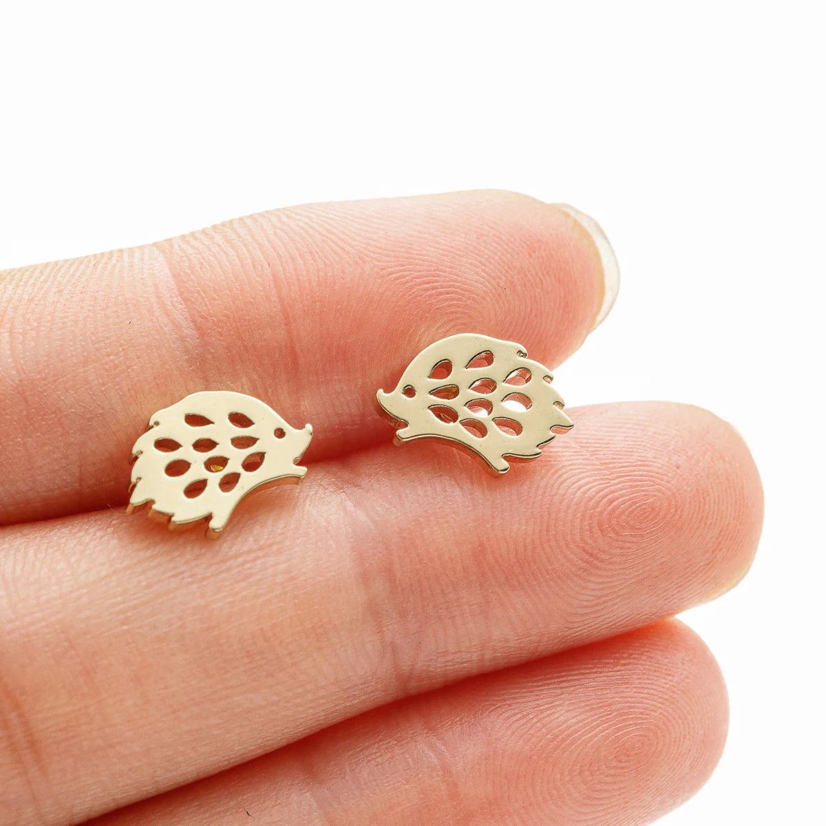 Jewelry Mini Hedgehog Stud Earrings Charm Earring Gift Size ONE SIZE - 2 Thumbnail