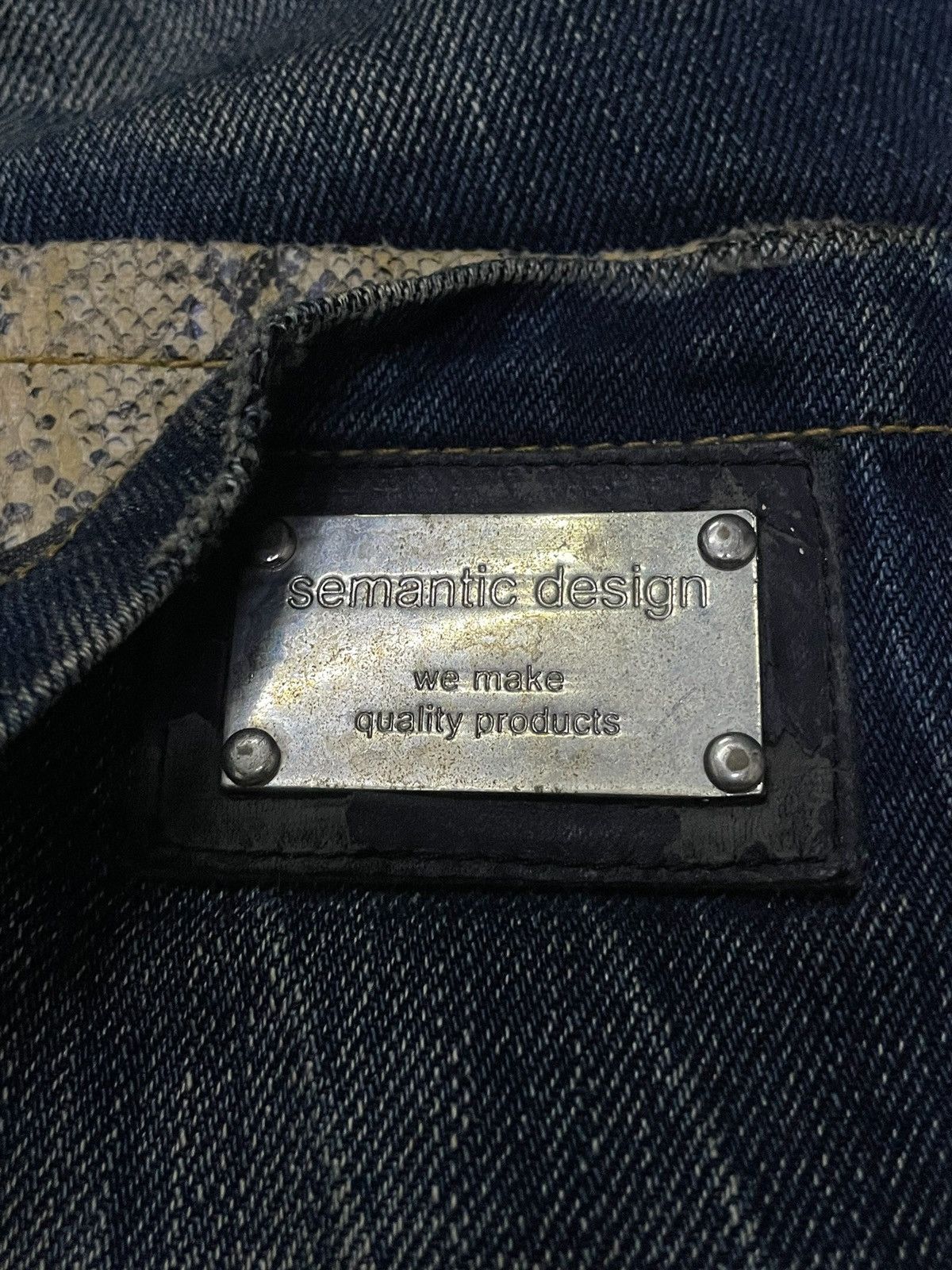 Hysteric Glamour × semanticdesign Semantic Design Japan Snake Skin Flap Pocket Muddy Jeans Size US 30 / EU 46 - 23 Thumbnail
