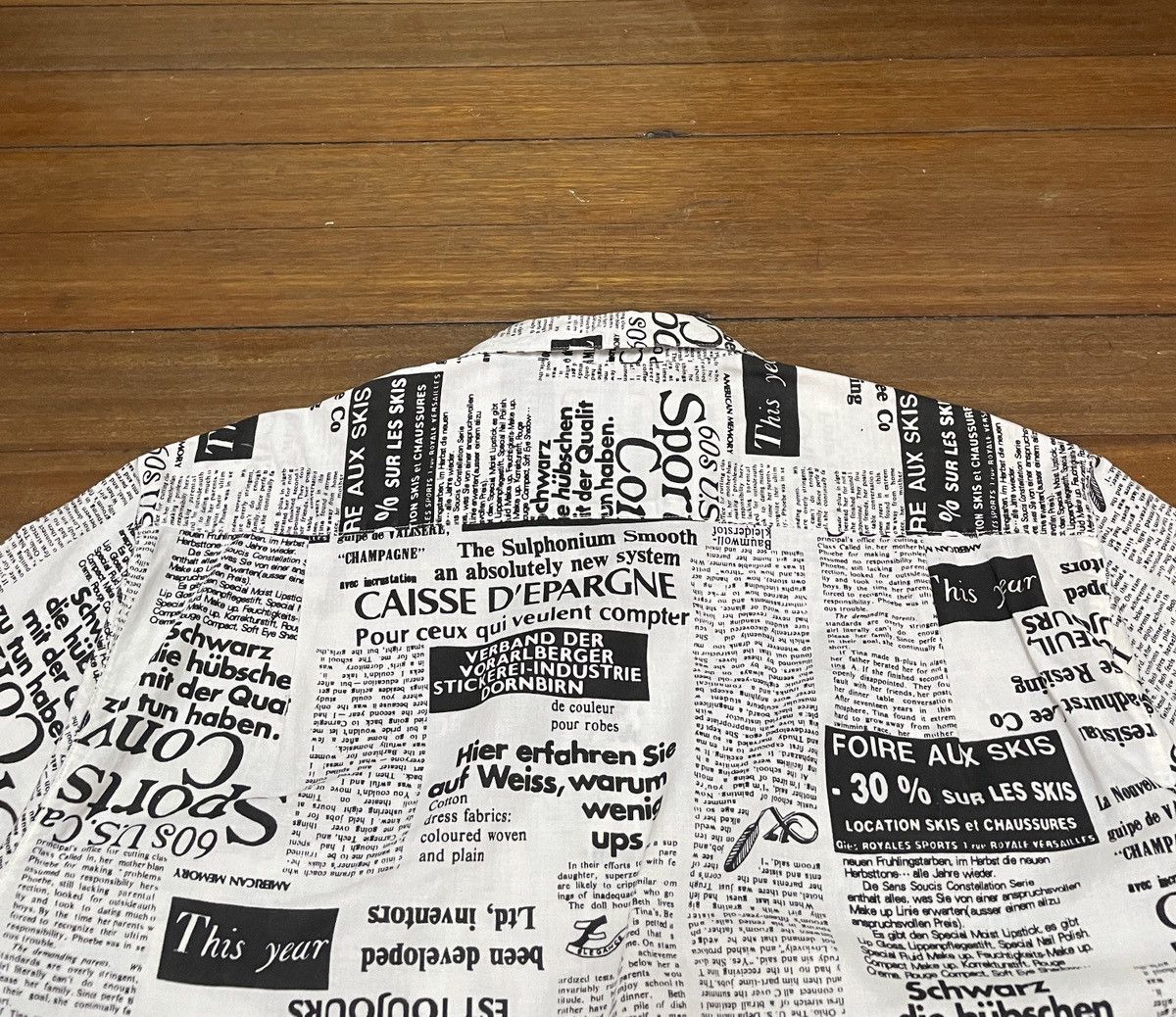 Japanese Brand × Vintage Vintage Highest Garment News Paper Full Print Shirt 1990s Size US L / EU 52-54 / 3 - 4 Thumbnail
