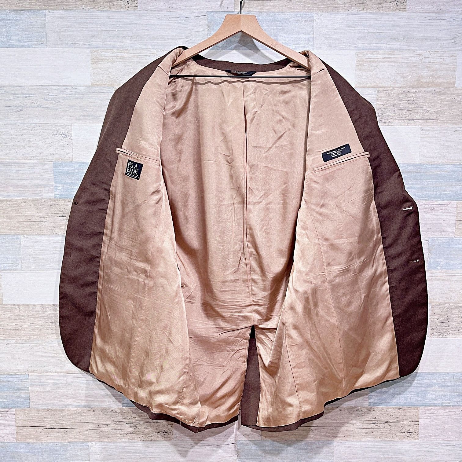 Jos. A. Bank Jos A Bank Wool 2 Piece Suit Brown Mens 43L Jacket 37L Pants Size 42L - 5 Thumbnail