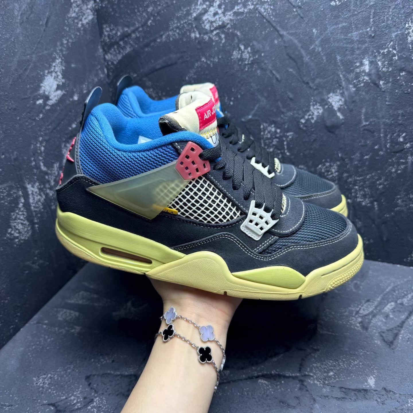Nike Air Jordan 4 Union Black Blue Q10 Size US 9 / EU 42 - 2 Thumbnail