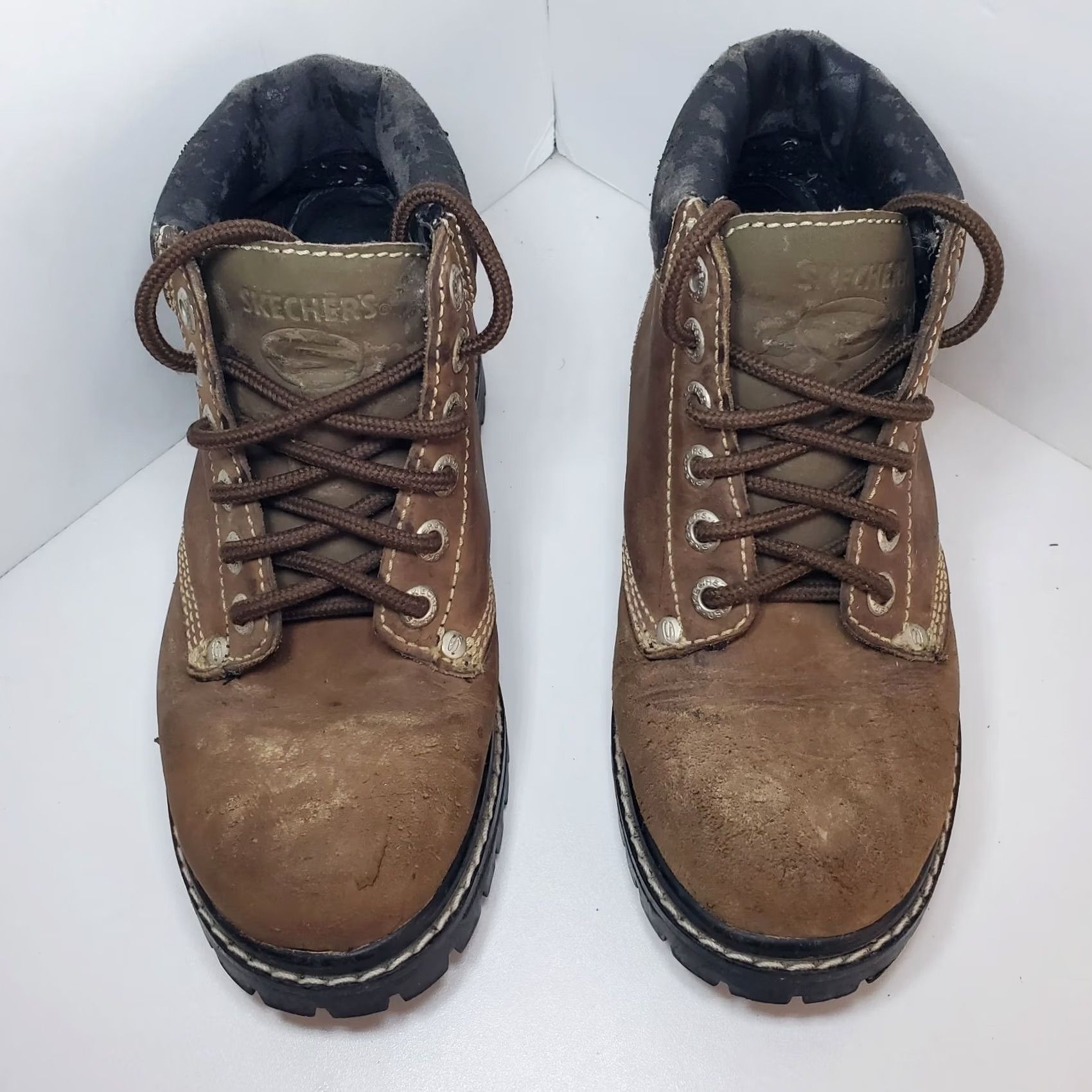 SKECHERS VINTAGE Sketchers Womens Sz 6 Brown Lug Boots 90s Y2K Chunky Grunge Distressed Boot Size US 6 / IT 36 - 4 Thumbnail