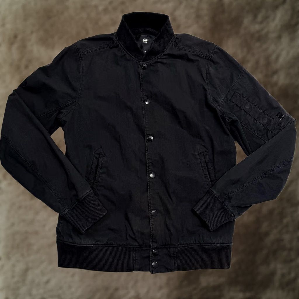 Vintage G-Star RAW Jacket Mens M Black Bomber Snap Front Ribbed Collar Cuffs Hem Mens Size US M / EU 48-50 / 2 - 1 Thumbnail