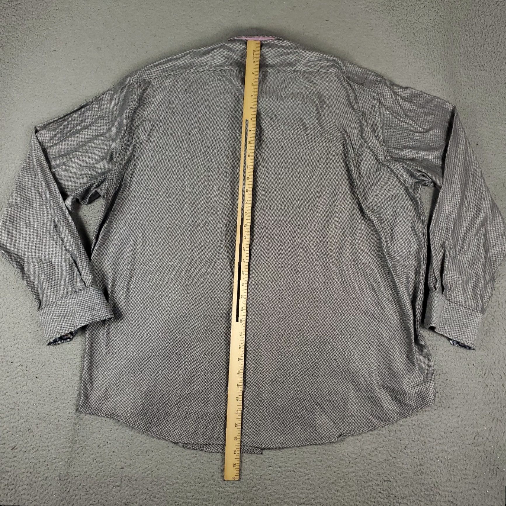 Robert Graham Robert Graham Shirt Mens 18.5 Gray Dress Button Up Long Sleeve non-iron Pockets Size 48R - 5 Thumbnail