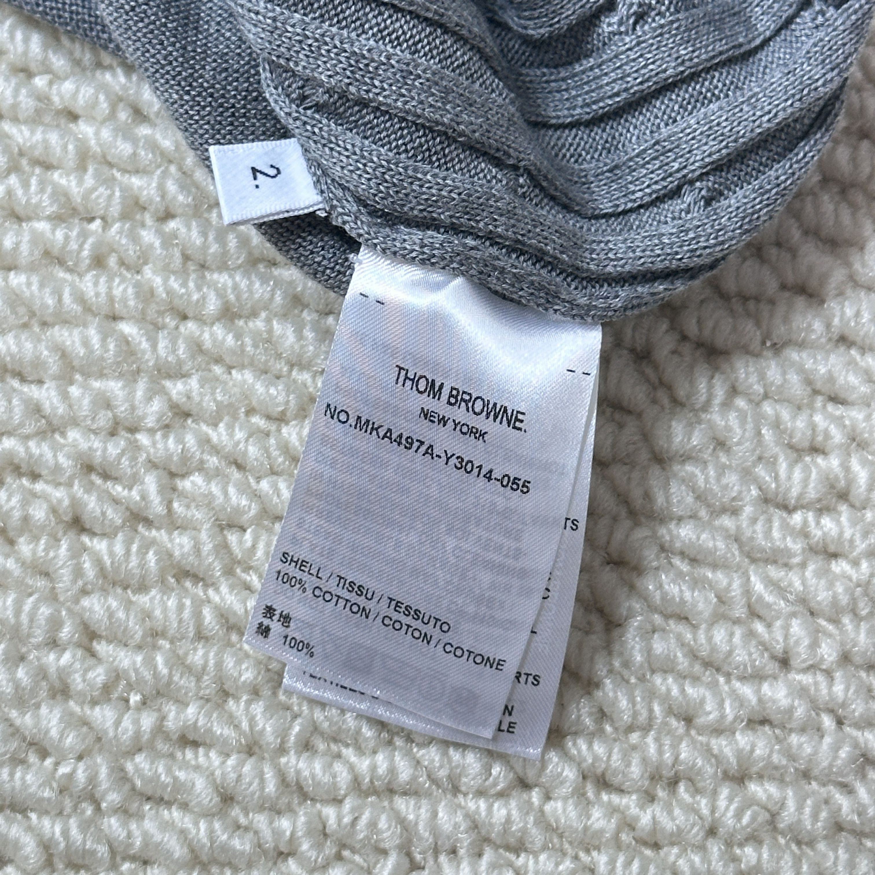 Thom Browne Thom Browne NECK PULLOVER IN COTTON WI 4 BAR LT GREY Size US M / EU 48-50 / 2 - 11 Thumbnail