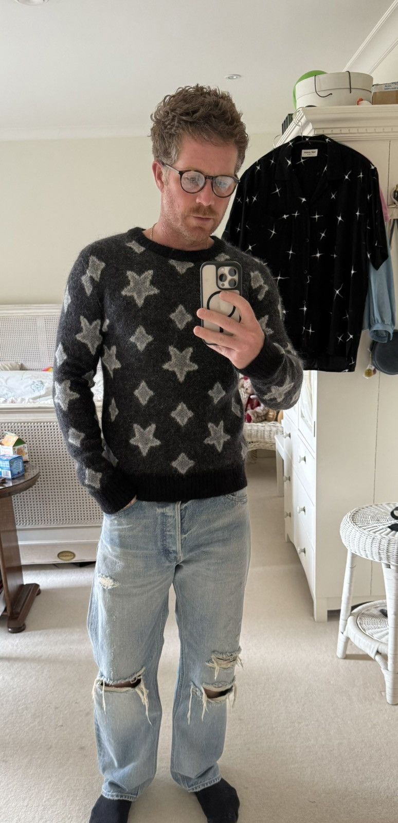 Saint Laurent Paris FW16 Saint Laurent Palladium star sweater Hedi Slimane grail Size US XL / EU 56 / 4 - 1 Thumbnail