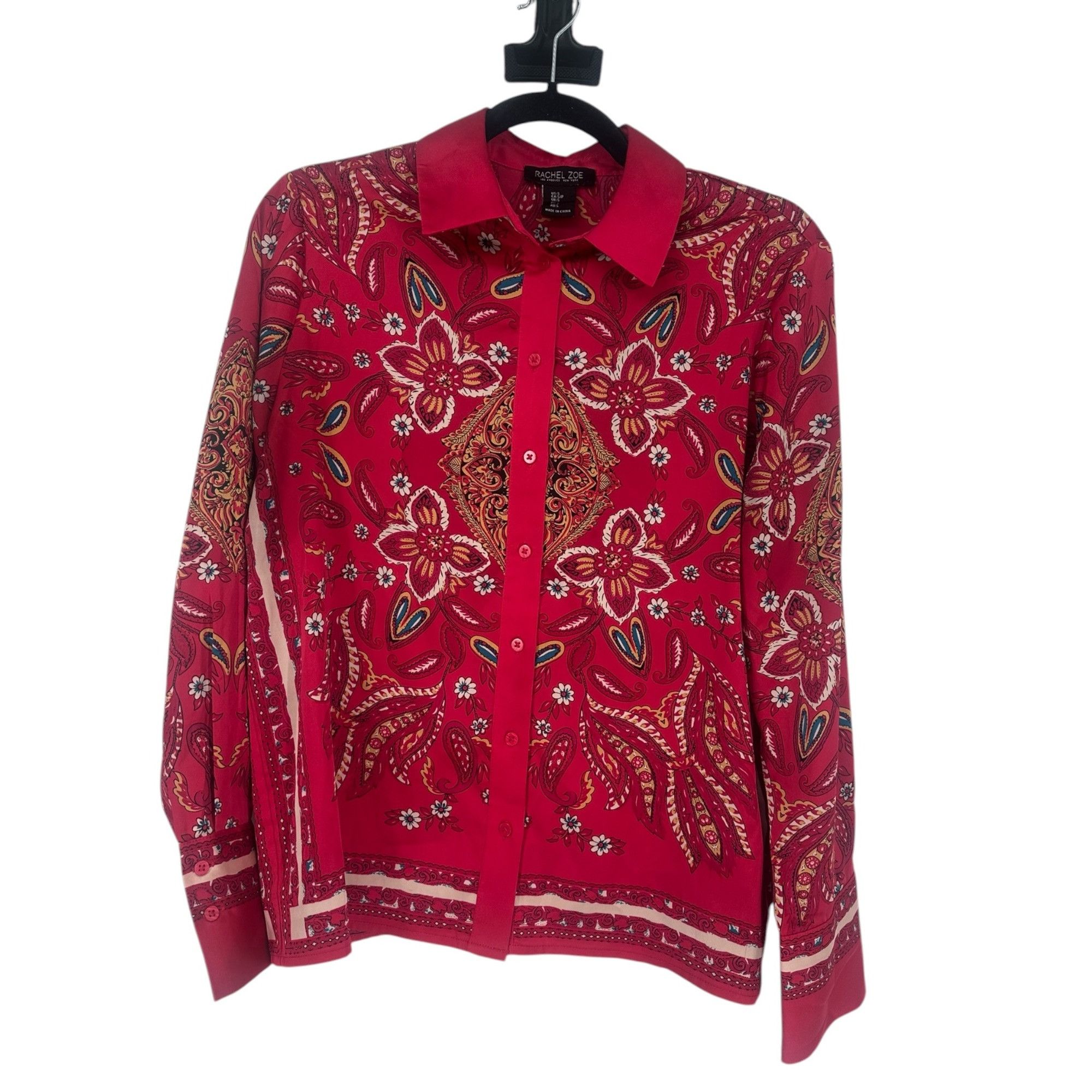 Rachel Zoe Rachel Zoe Women's Paisley Floral Blouse Small Pink Fuchsia Size S / US 4 / IT 40 - 2 Thumbnail