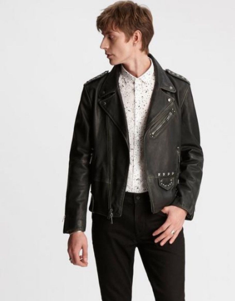 John Varvatos Misfits studded leather biker jacket size medium Size US M / EU 48-50 / 2 - 8 Thumbnail