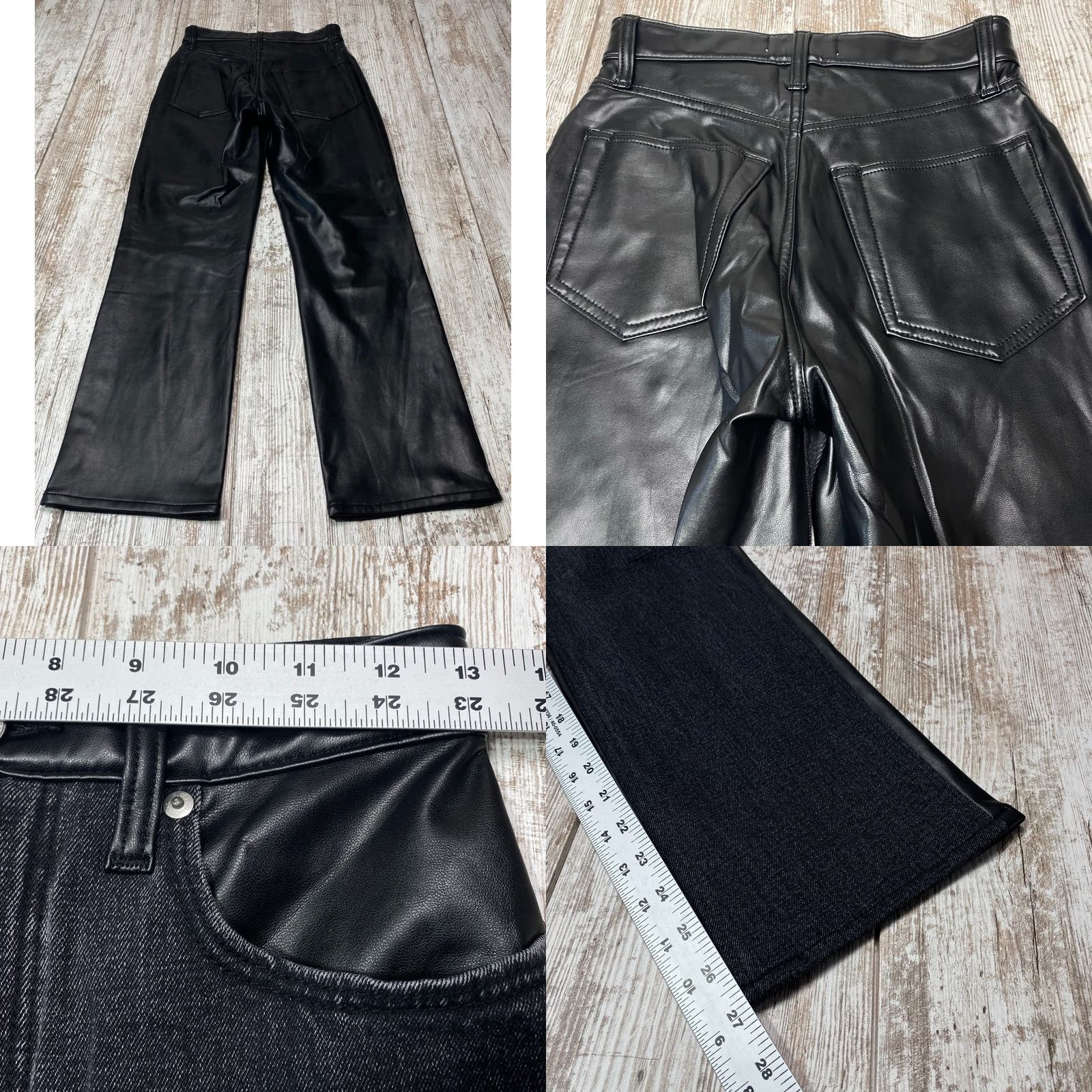 Abercrombie & Fitch Abercrombie & Fitch Mixed Fabric Ultra High Rise Ankle Straight Jean Black 26/2 Size 26" / US 2 / IT 38 - 9 Thumbnail