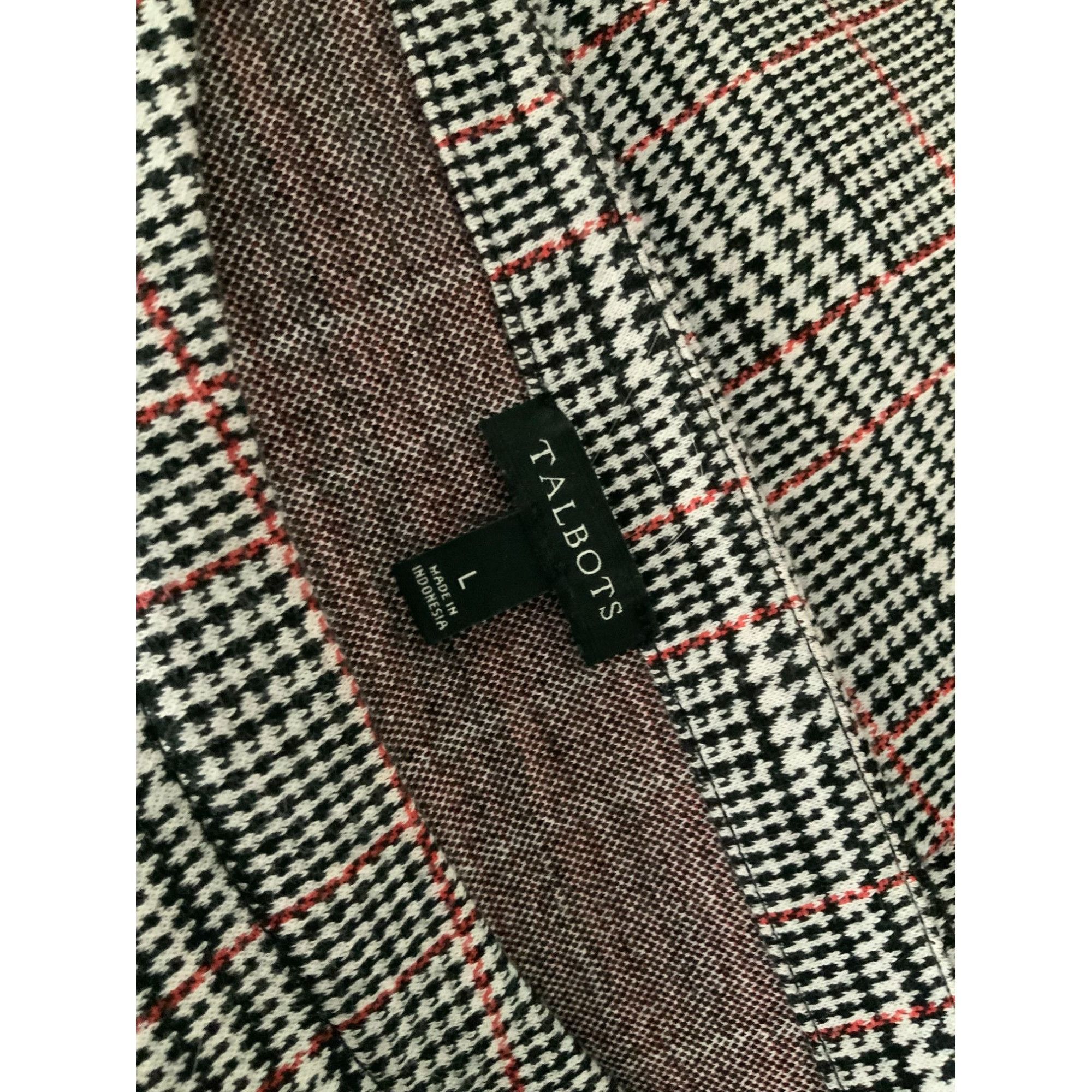 Talbots Talbots Black Plaid Quarter Sleeve Boatneck Top Large Size L / US 10 / IT 46 - 3 Thumbnail
