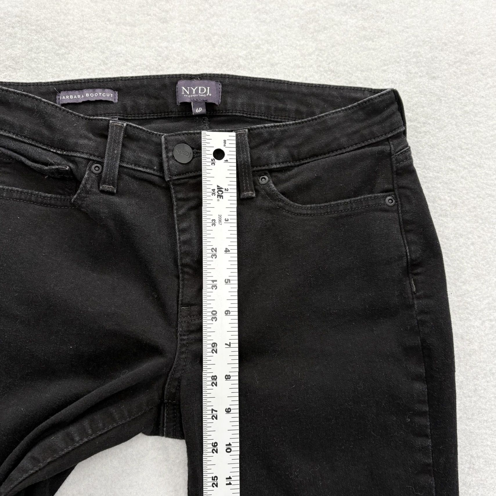 NYDJ VINTAGE NYDJ Barbara Bootcut Jeans Womens 6P Black Lift Tuck Technology Stretch Denim Size 28" / US 6 / IT 42 - 7 Thumbnail