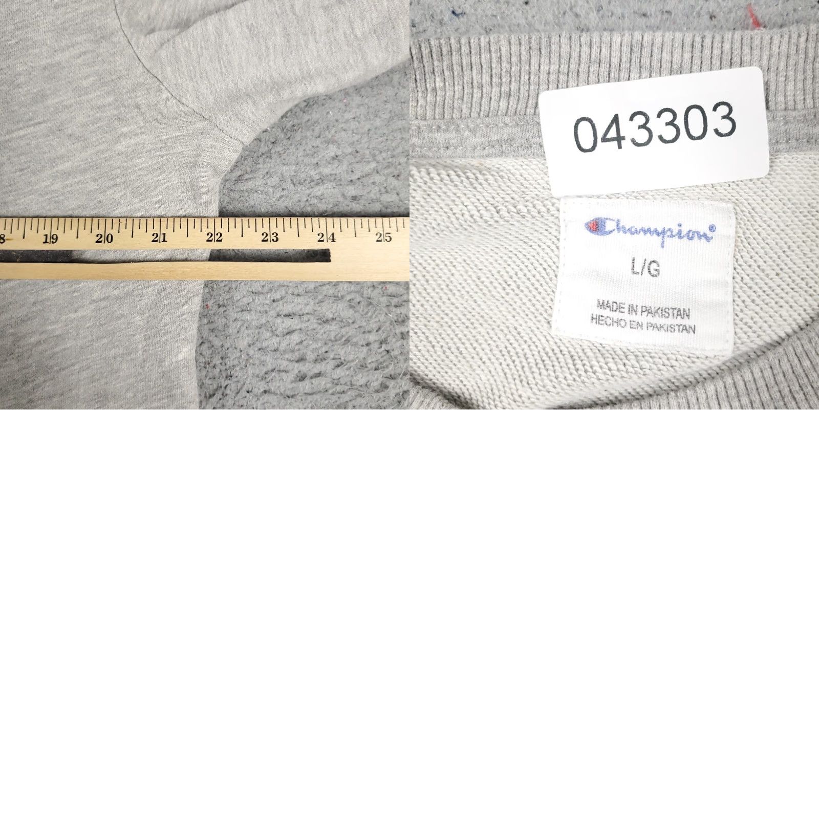 Champion VINTAGE Champion Mens Large Gray Pullover Sweater Knitted Logo Zip Casual All Seasons Men Size US L / EU 52-54 / 3 - 8 Thumbnail