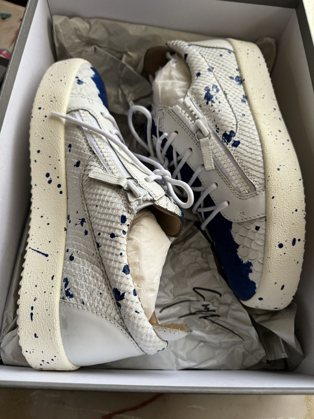 Giuseppe Zanotti Giuseppe Zanotti Embossed Low Top Sneaker (Men) Size US 9 / EU 42 - 2 Thumbnail
