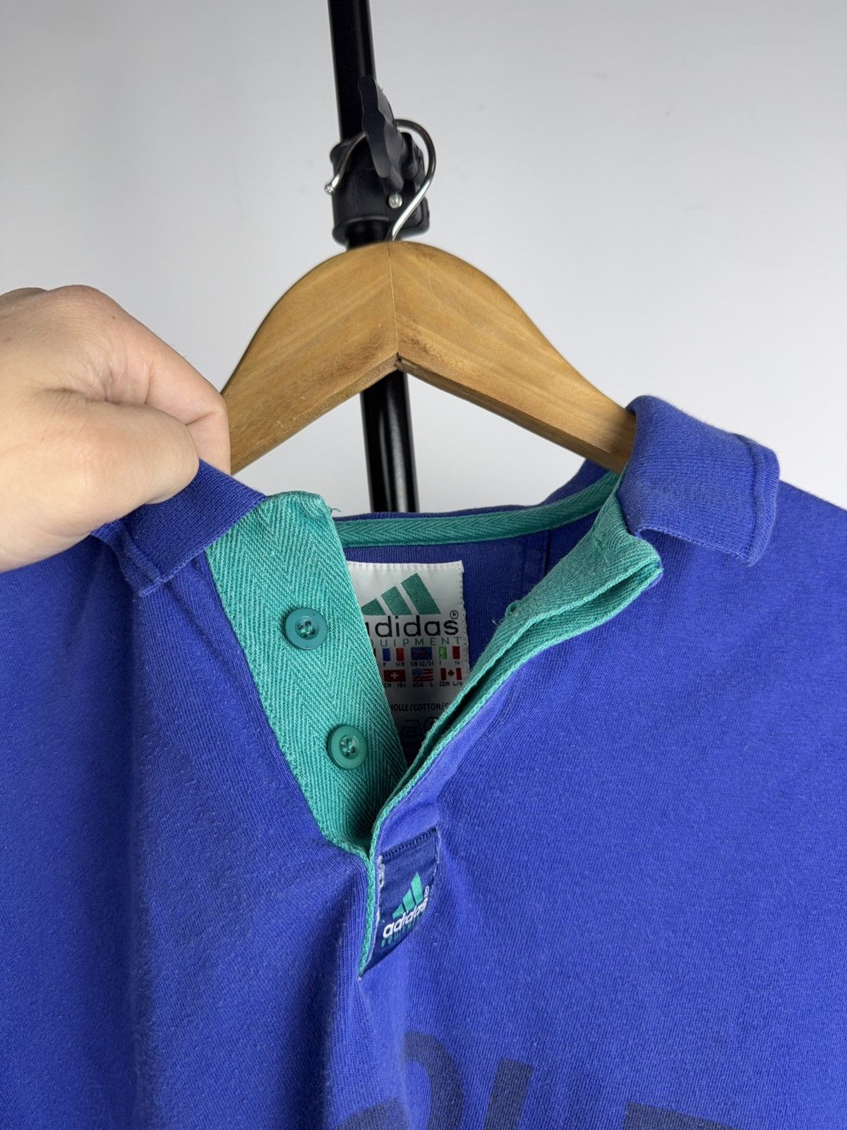 Adidas Adidas Equipment Tennis Polo Nicole Vintage 90s Blue Shirt Size L / US 10 / IT 46 - 7 Thumbnail