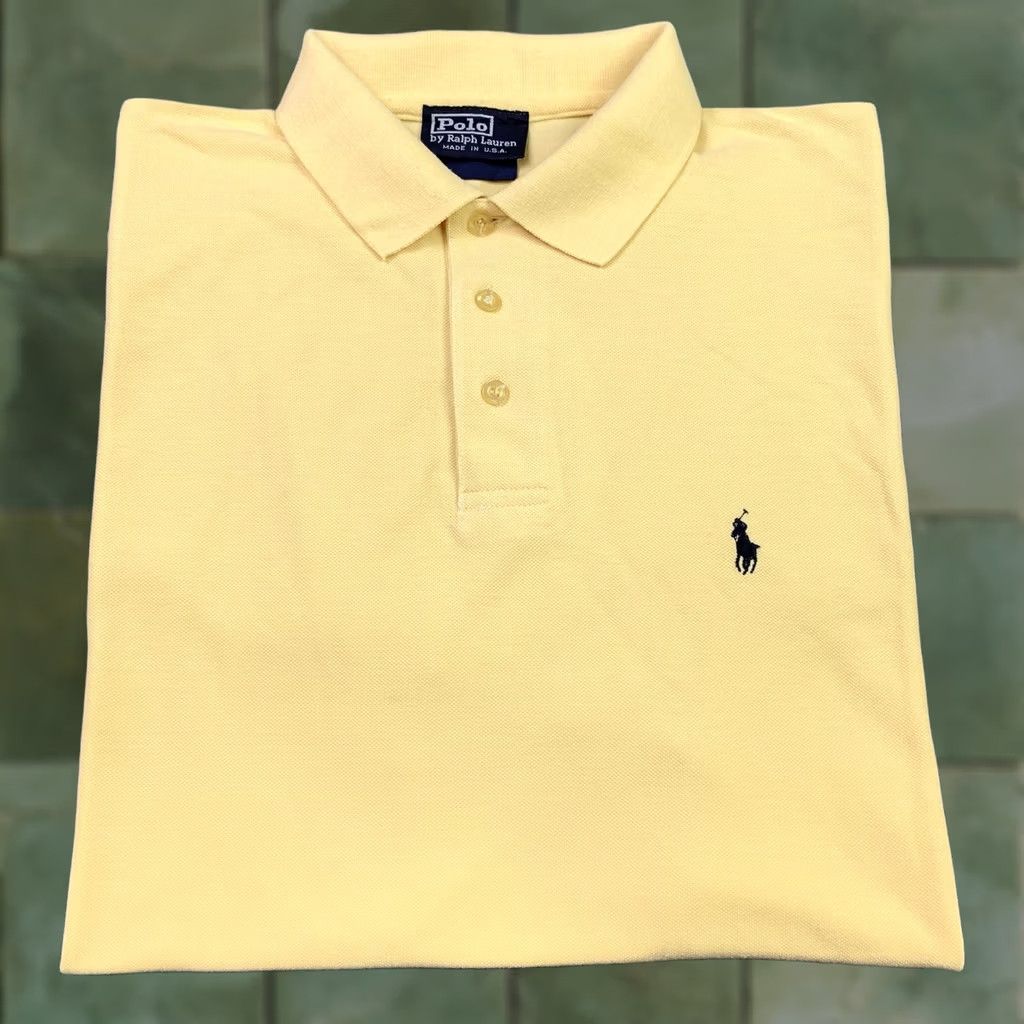 Polo Ralph Lauren VINTAGE Polo Ralph Lauren Polo Yellow Short Sleeve XL Mens Embroidered Logo USA 90s Size US XL / EU 56 / 4 - 1 Thumbnail