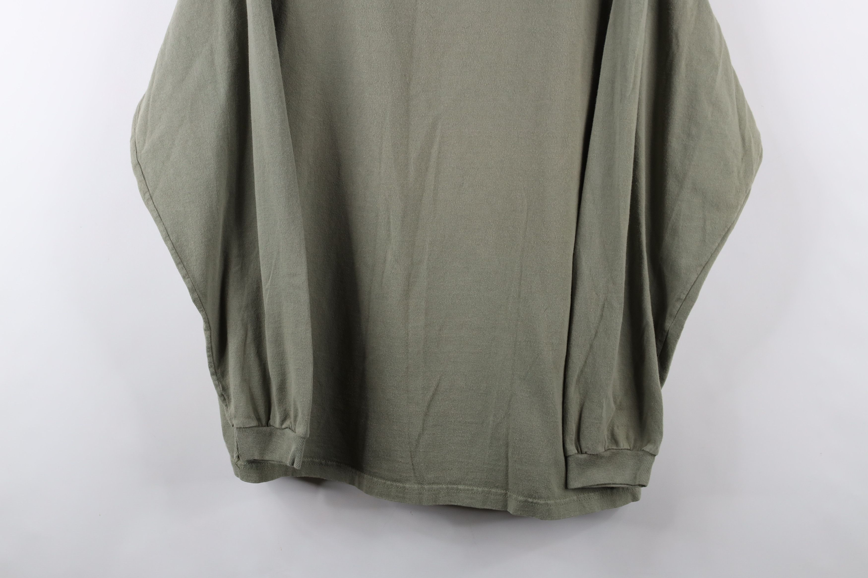 Vintage Vintage 90s Streetwear Long Sleeve T-Shirt Army Green Cotton Size US XL / EU 56 / 4 - 3 Thumbnail